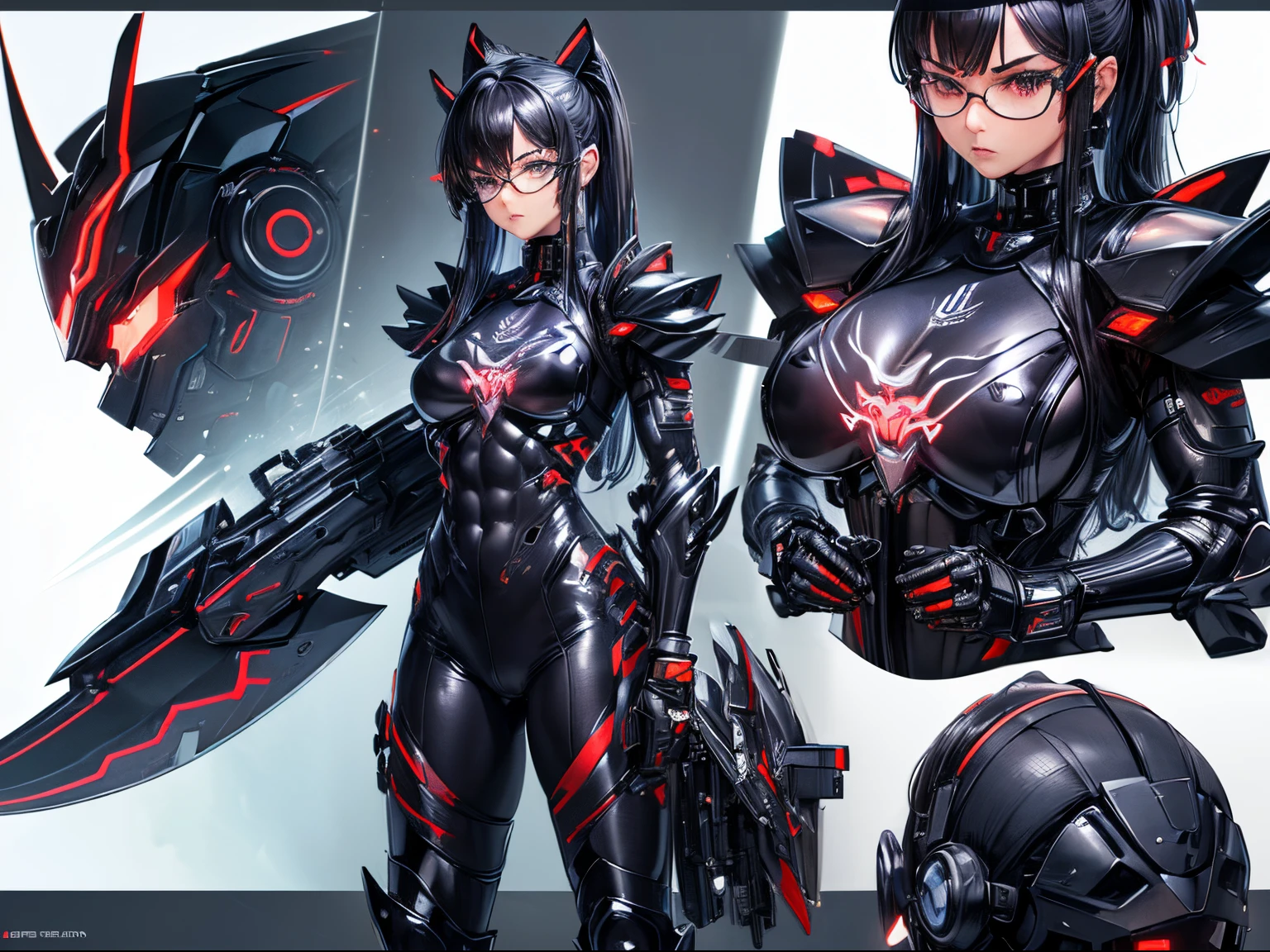 extraordinary beautiful girl, body, mechanical bare, Mecha girl, black hair color hair, Short hair details, (red eyes:1.3), Inorganic skin, science fiction,intermittently, (katana sword), (perfect fingers, 4 fingers and 1 thumb), (There are thick armors on the limbs:1.5), (Lopp, navel, Absolutely_good memory), intermittently, space_shooting, Side focus, open stance, (Cybertech punk mask:1.2), There are huge thrusters on the waist, side breasts, bloom, Super detailed的概念艺术, The content is very detailed, hawken, sci-fi battlefield, masterpiece, best quality, Capture super cute moments, depth of field, Super detailed, ultra high resolution, C4D, octadale, 3D modeling, 8K, 16K,