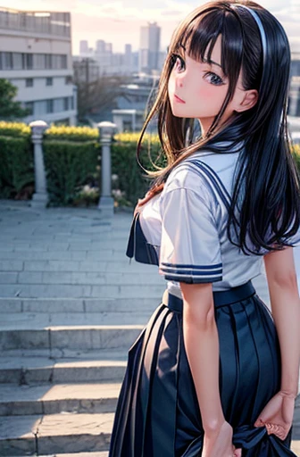 twin tails, (1 young girl), (backwards:1.5), think back, (very detailed美しい顔), wonderful face and eyes, (highest quality:1.4), (super detailed), (very detailed CG 統合 8k 壁紙), very detailed, High resolution raw color photos, professional photography, realistic portrait, wonderful face and eyes, (High School Uniform, pleated mini skirt:1.5), (Light lace panties:1.2), Cherry tree, spring, sunny, Depth of bounds written, (view from below:1.2),