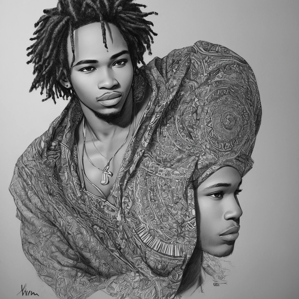 Eightskilz Africa male top 20 best musician drawn in pen,somente rabiscos estilo vince low,linhas grossas e pretas