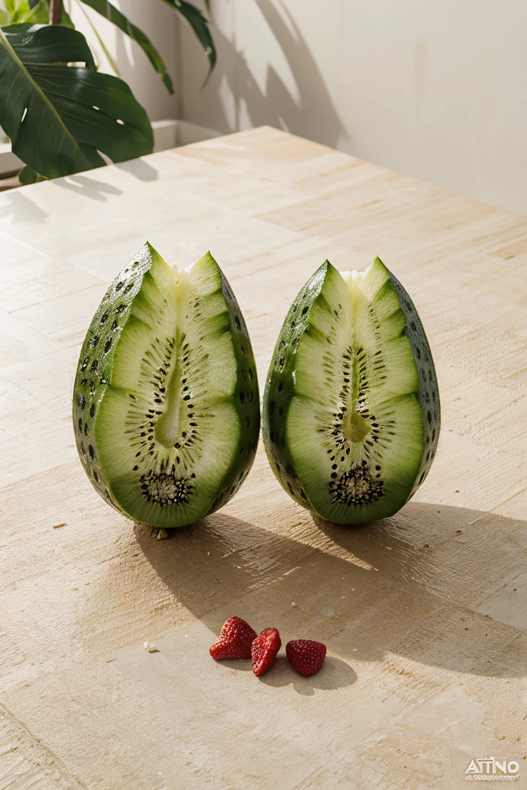 fruit that doesn&#39;t&#39;there is no such thing as cut in half, fundo branco
