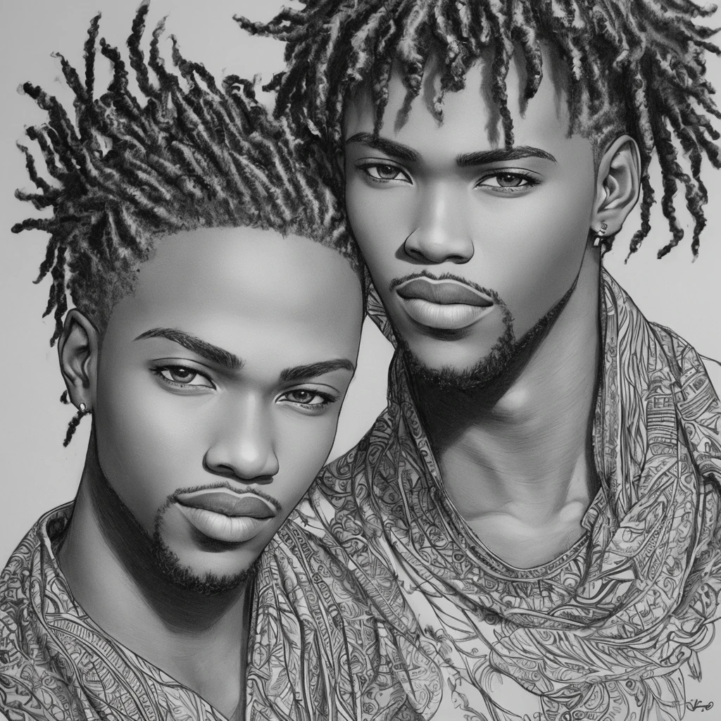 Eightskilz Africa male top 20 best musician drawn in pen,somente rabiscos estilo vince low,linhas grossas e pretas