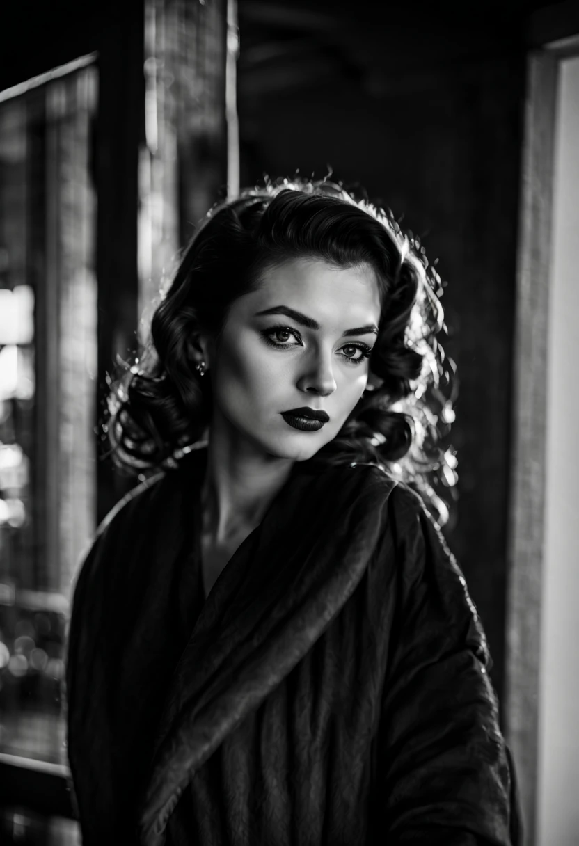 in the style of nklnor, film-noir, woman, high quality, dslr, Fujifilm XT3, qhd,