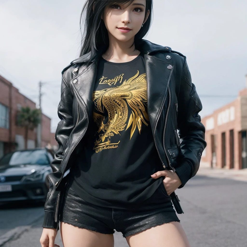 Tifa Lockhart, rosto delicado, rosto detalhado, Sweet smile expression, corpo perfeito, corpo atletico, textura ultra realista