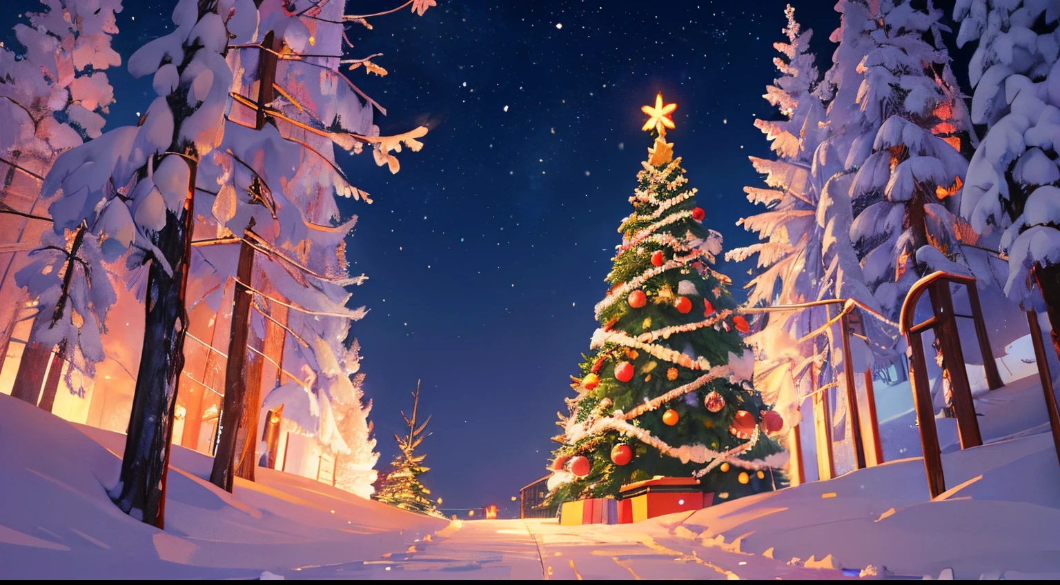 (Best Quality,4k,hight resolution),anime-style,Moderator Foxford character[woman's],Orange-red hair,Colorful outfit,In the style of Hatsune Miku...,metal sign FOXFORD,Energetic posture,Detailed eyes and face,Vivid colors,studio lightning (Best Quality, hight resolution, Ultra-detailed:1.1), snowy winter landscape, Christmas atmosphere, snow-covered spruce trees in the background, Sparkling Snowflakes, cozy and festive mood, bright colours, soft natural lighting