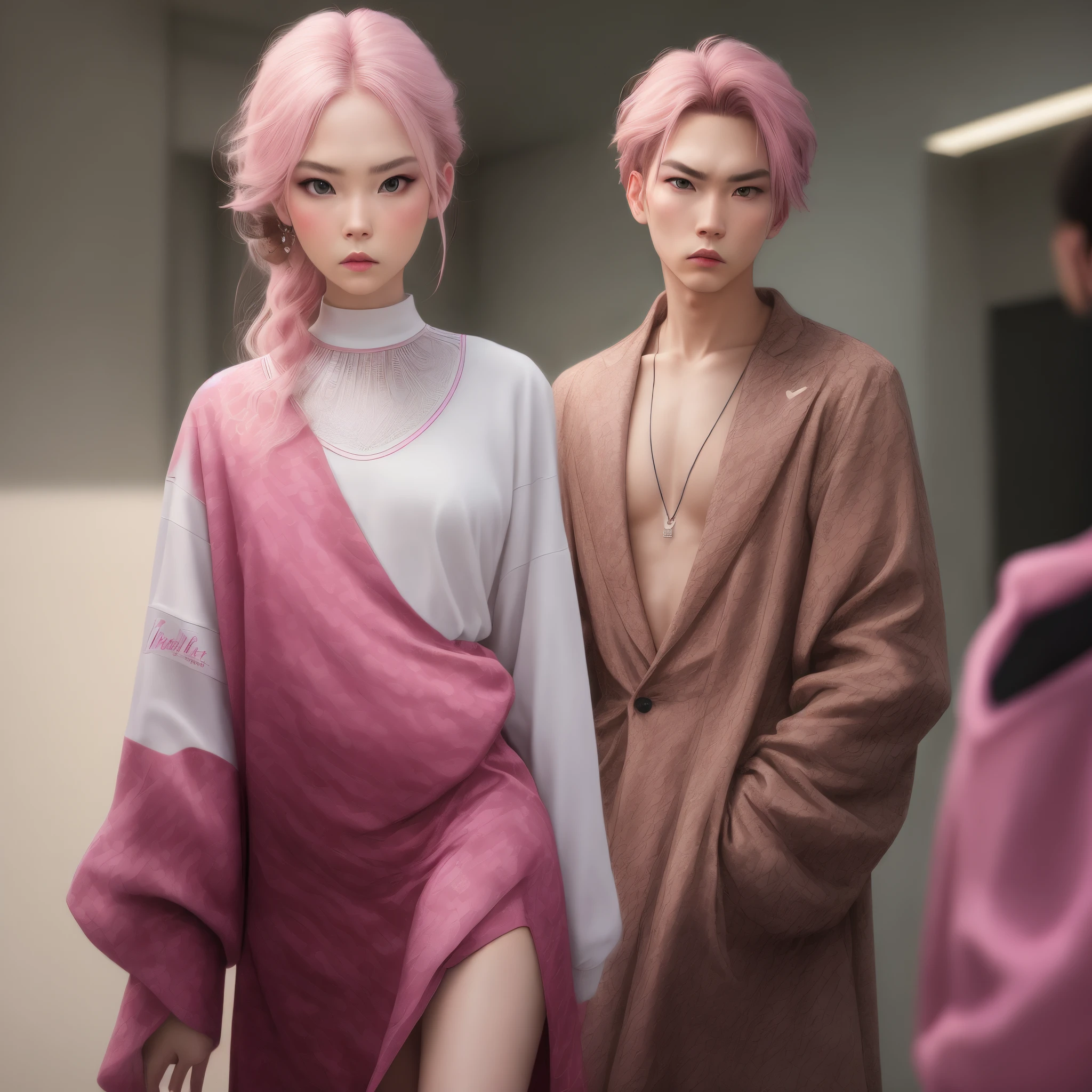 Model agency mark, pink, serious, design