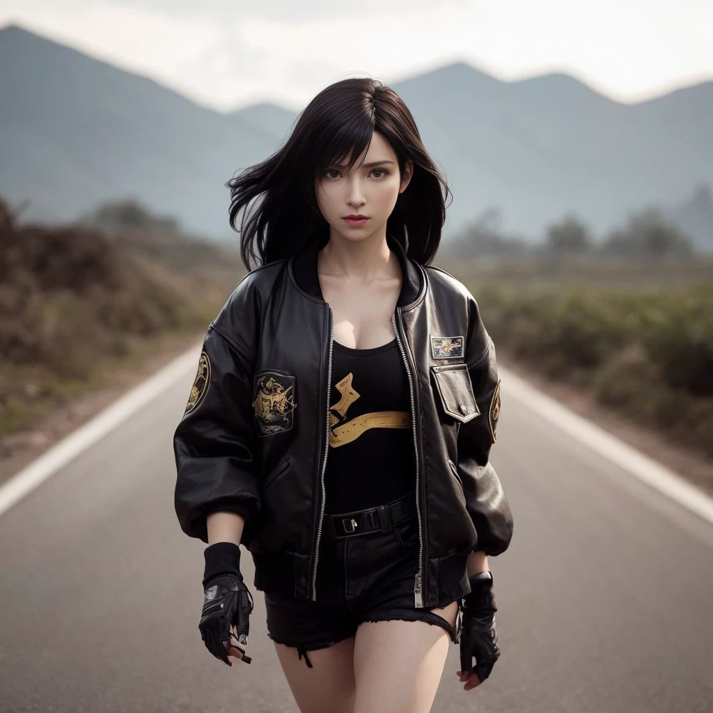 Tifa Lockhart, rosto delicado, rosto detalhado, expression serious, corpo perfeito, corpo atletico, textura ultra realista