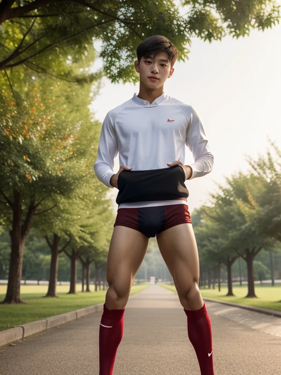 teenagers , young , light-skin , wearing an dark red sexy underwear, tmasterpiece,k hd,the feet,Transparent sports vest,semi transparent,black long socks,The barefoot , red colour , handsome and cute , extreme cute boy , white skin , dark red underwear boxers shorts , extremely tall and cute boy ,oppa model , handsome model , full body , dark red boxers underwears short shorts , black socks , white light-skin , Chinese model , young boy , white skin , handsome and extremely cute , red boxers underwear shorts , long black socks , handsome model , at the park , jogging , model oppa , long legs , jogging , running , high knee black socks ,black long socks , stand up , extremely tall , extremely high , red underwears , red sports underwear , long black socks , clean and white legs , Chinese model , extremely long legs , looking at the camera , clean and white thigh , huge bulge , kid face , baby face , wearing jacket , red underwears boxers , light and white skin , red undies , eating food , eating ice cream
