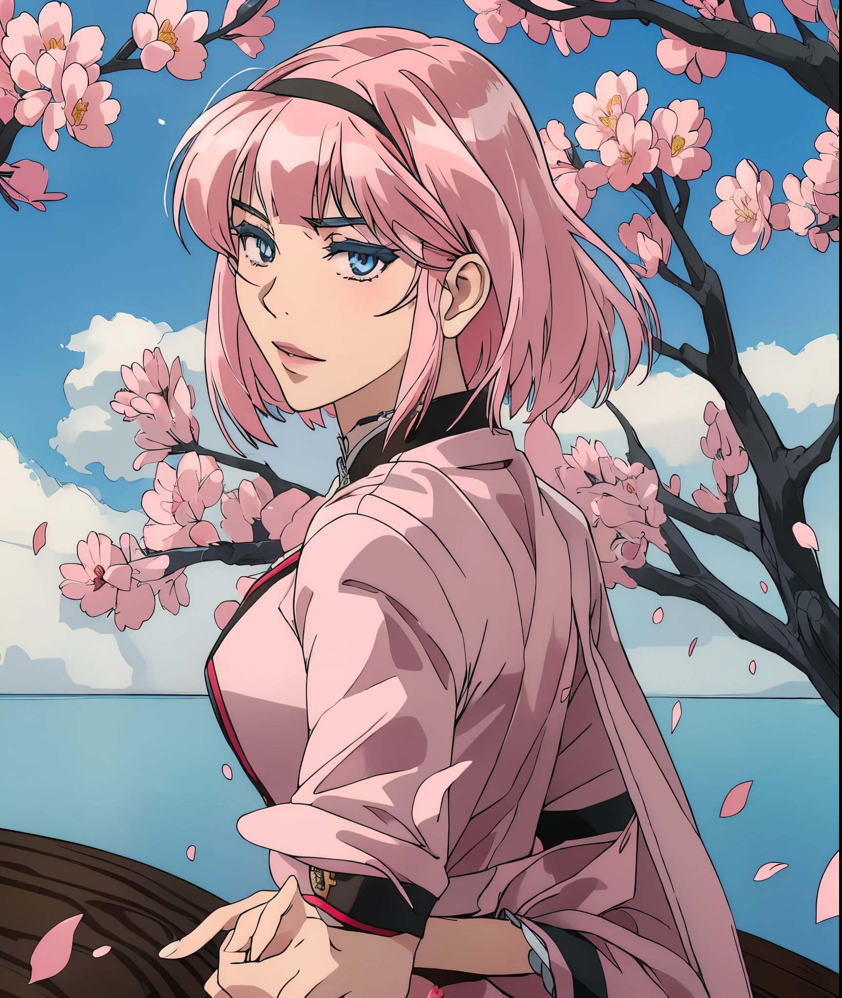 (highest resolution, distinct_image) The best quality, masterpiece, highly detailed, semi realistic, shoulder length hair, mature, military uniform, military academy, beautiful, heroic, , delicate and delicate facial features, Anna Nishikonomiya from the Shimoneta anime and manga series, as a Student in Ohtori Academy from Revolutionary Girl Utena anime, 17 years old student, with a short light pink sakura color hair bangs, with an anatomically perfect body, perfect limbs, perfect arms and legs, perfect hands and feet, perfect detailed fingers, human hands and feet, perfectly human eyes, beautiful face, beautiful girl, as a magical girl, as a duelist, as a swordfighter, with a boken, a boken is a wooden katana, a wooden katan made of wood from a sakura cherry tree, wearing a white light pink student uniform, duelist garb, mahou shoujo uniform, whith partial armor, cerimonial ornamental duelist armor, prepared to fight for love harmony peace and justice, heroine facing the evil