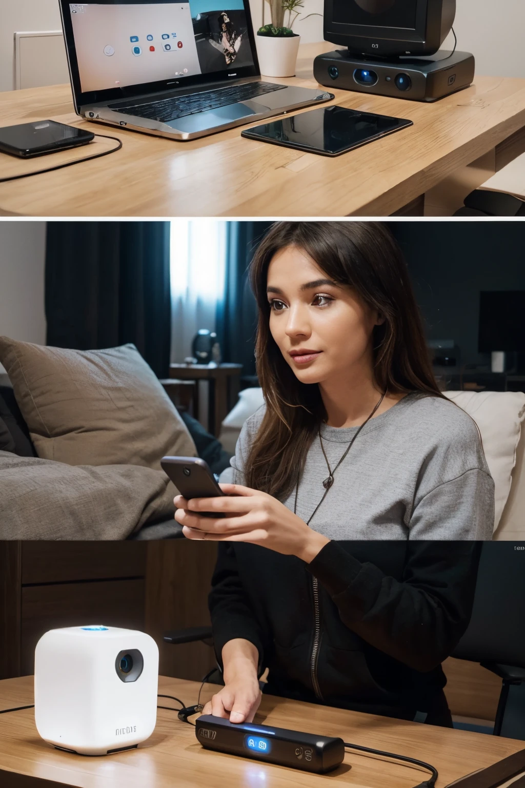 Embark on a Tech & Home Gadgets Journey with MidJourney! 🌐🏠 Explore the Coolest Innovations for Your Smart Lifestyle!"
For the thumbnail, you might want to feature an image of MidJourney surrounded by an array of tech gadgets and home devices. Use a backdrop that combines a tech-inspired theme with a homey atmosphere. Employ a blend of modern and cozy colors to create visual interest. Include icons or symbols representing different gadgets, such as a smartwatch, smart home hub, or any specific devices mentioned in the video. Make the text bold and dynamic, and consider adding a play button overlay for that YouTube touch. The goal is to convey excitement and a sense of exploration into the world of tech and home gadgets.