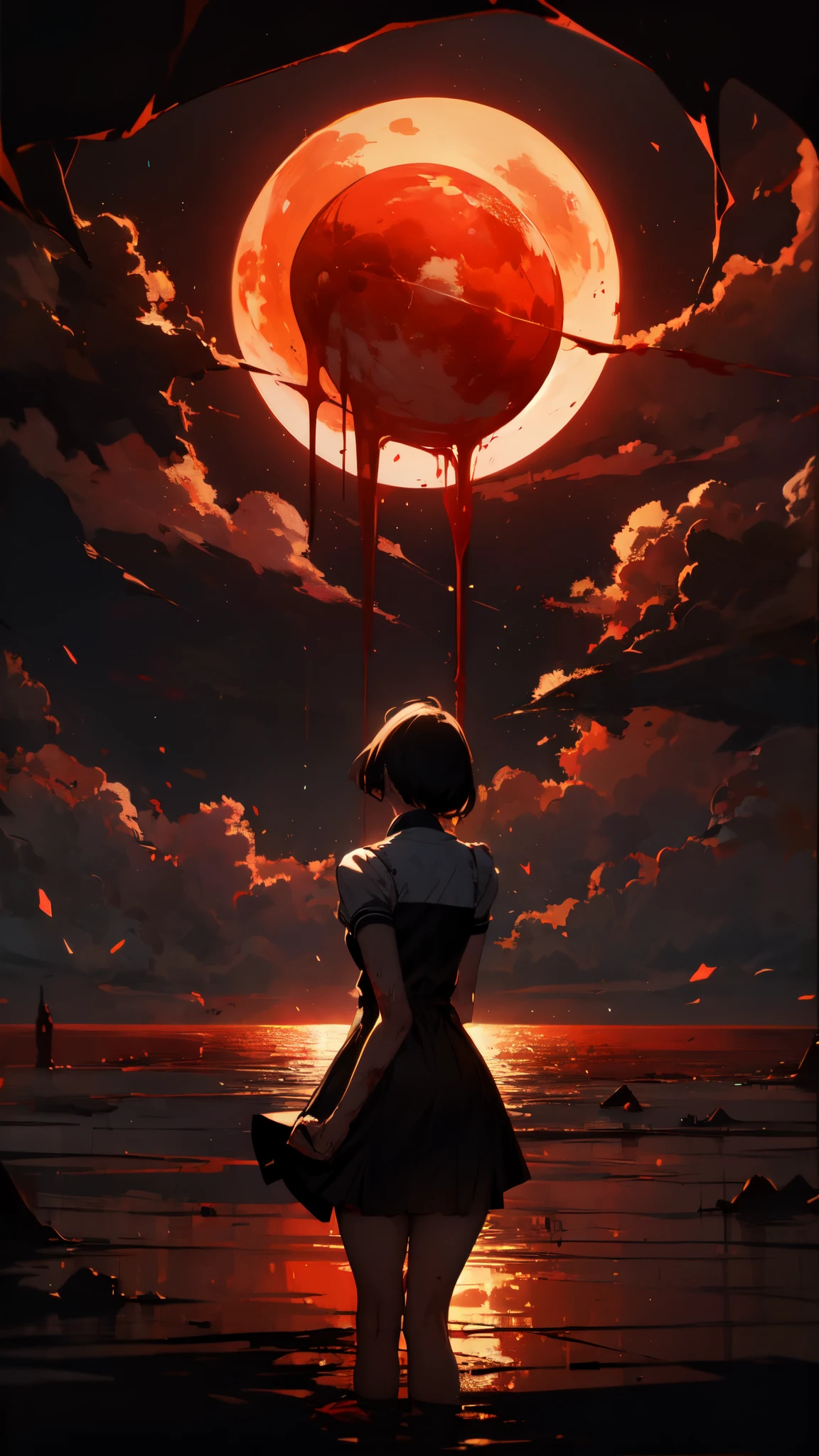 Thick thighs, blood, dress with short skirt