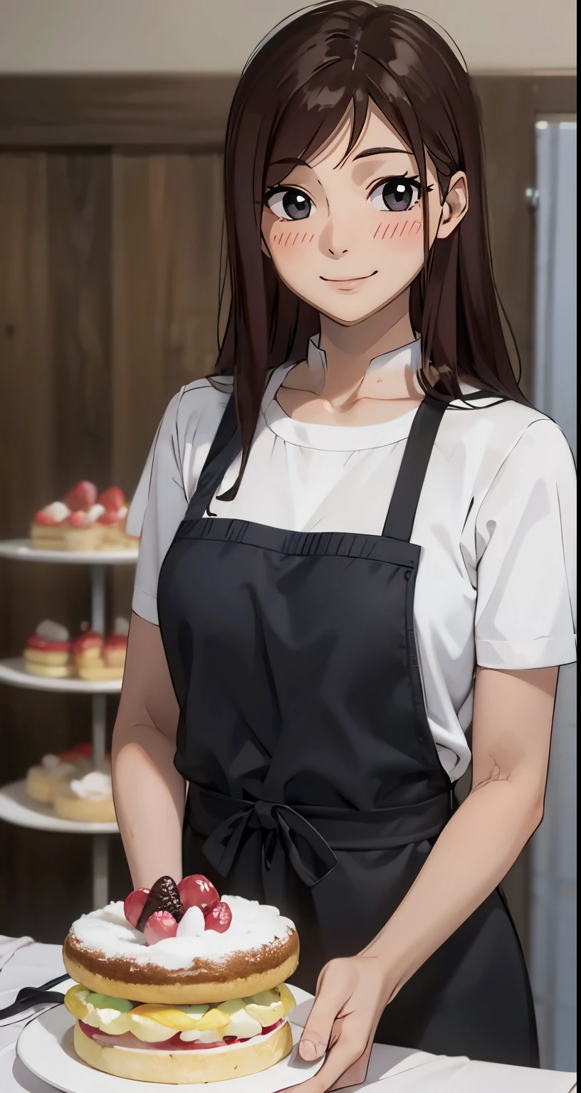 Beautiful blush on shy smile