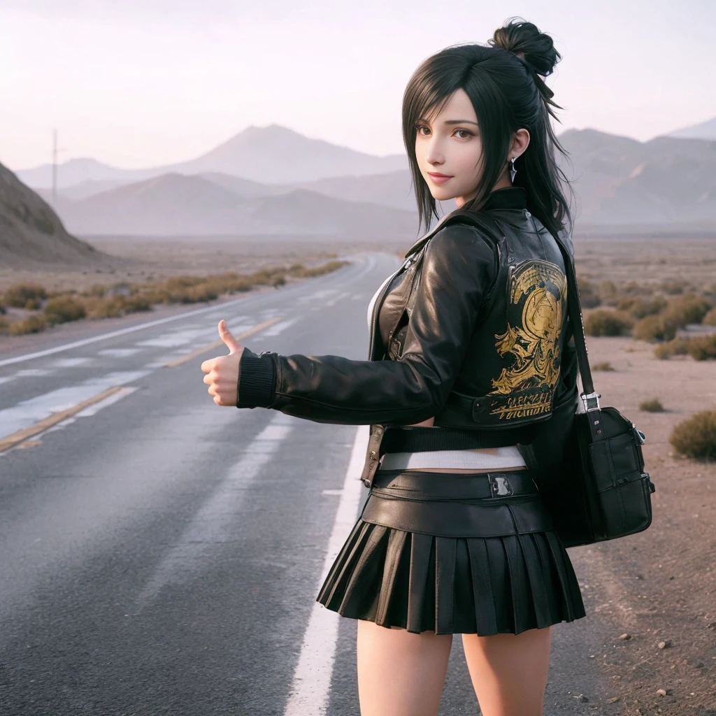 Tifa Lockhart, rosto delicado, rosto detalhado, smiling expression, corpo perfeito, corpo atletico, textura ultra realista