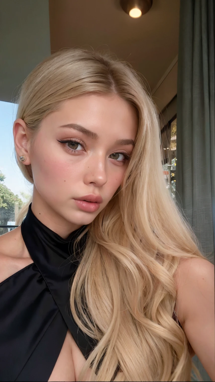 um close up de uma mulher com longos cabelos loiros usando um vestido preto, Yelena Belova, Taran Dasha, Angelina Stroganova, uma loira linda, Alexandra Waliszewska, Anna Nikonova aka Newmilky, 18 anos, Retrato Sophie Mudd, Anastasia Ovchinnikova, Angie Glocka, Irina Nordsol Kuzmina