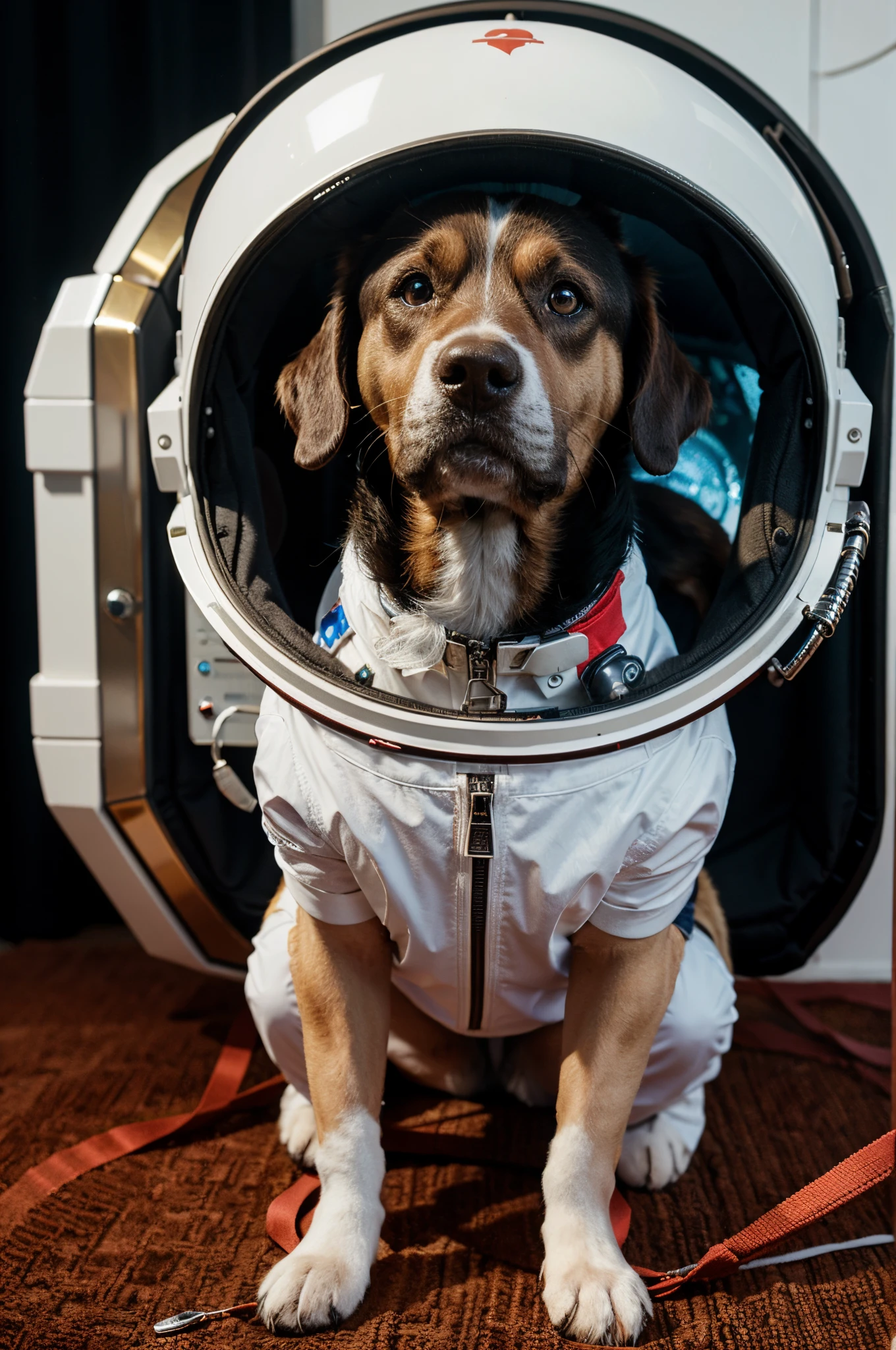 Dog in spacesuit,cartoonish style