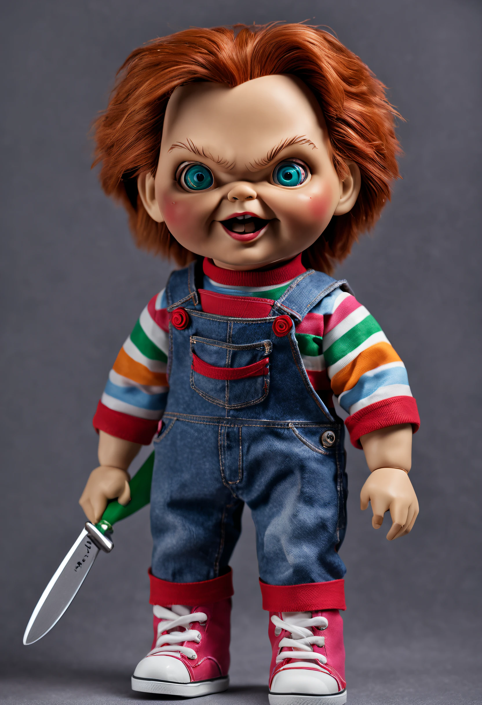("CHUCKY" text logo:1.1) , dripping red blood, <lora:Harrlogos_v1.1:1>, sinister smile, film poster, cinema poster, a demon doll, 8k uhd, dslr, soft lighting, high quality, film grain, Fujifilm XT3, <lora:more_details:0.5> full body portrait, <lora:more_details:0.5>