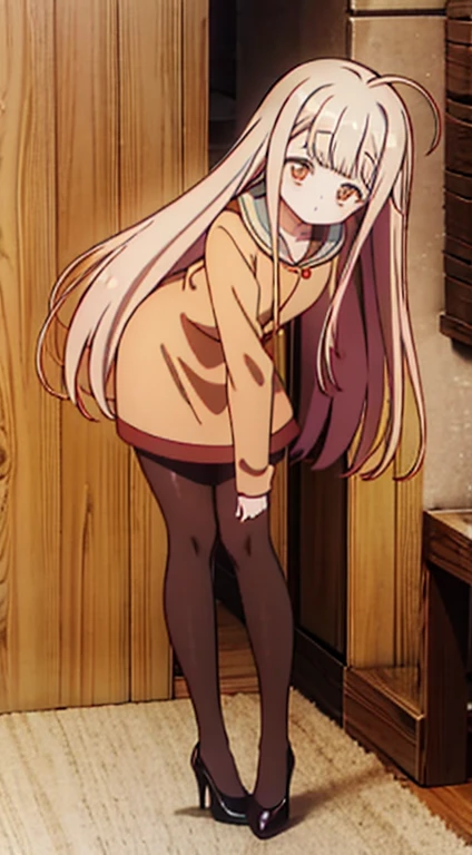 Peeing self, Have to pee, Anime, looking at camera, embarrassed, blush, pee stain, pee stain on skirt, peeing, yellow pee, tears, crying, out of breath, sweating, red eyes, blonde hair, one girl