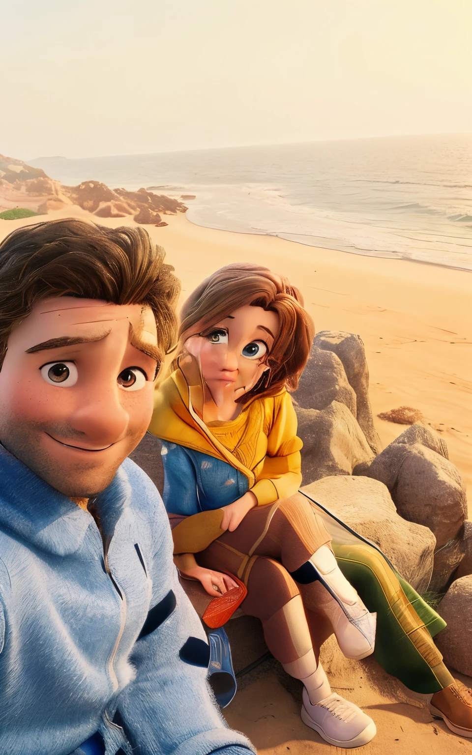 there is a man and a woman that are standing together, photorealistic disney, animated film, pixar portrait 8 k photo, animated movie, disney photo realistic, realistic movie still, photorealistic movie still, still from the movie, detailed portrait shot, movie still 8 k, animated movie still, medium shot of two characters, the movie, film still from the movie high quality please