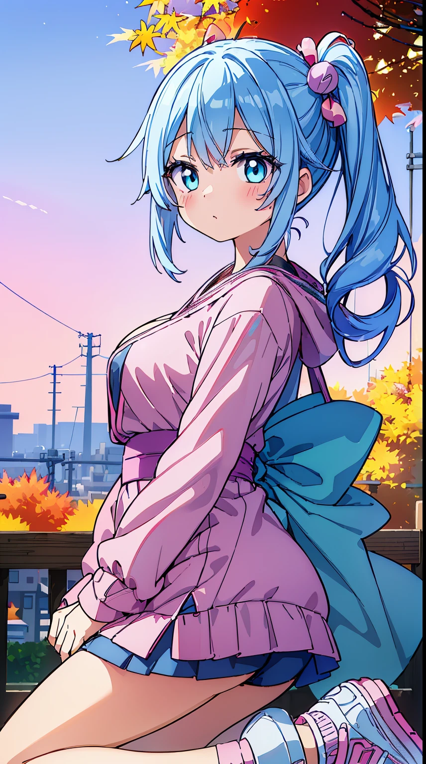 (Absurd realistic structure details),(High resolution complex and detailed text quality),(High-resolution microstructure Hipoly3D rendering correction),The method of geometry,Careful explanatory anatomy, 
BREAK,


1 person,Solo,(Cute:1.5),(Chibi:0.6),(kawaii:1.5),(Lori:0.5),(17 years old girl),Very detailed,colourfull,highest details,Clear skin,Beautiful skin,Shy,Very detailed,colourfull,highest details,Clear skin,Beautiful skin,Shy skin,1 beautiful girl,{Heterochromia,pale blue eyes,pale green eyes:1.9},star eye silhouette, BREAK,(pale blue hair, Medium length:1.4),(Side Ponytail,A little curly hair,Single-sided twisted blade,Princess Cut:1.3),(cleavage of the breast,Large breasts,Beautiful , gleaming skin,Clear skin, Beautiful skin,(best quality face),(Top quality glowing eyes), 

BREAK,(Pink Theme:1.4), (Vivid colors:1.3), Hoodie, Skinny Jeans, (sneakers:1.2), Baseball Cap,((Happy)), 


BREAK,(Sunset), (There is a picture of a road made of electric wires and poles., anime countryside landscape, Anime Background Art, Anime landscapes, very detailed illustration.", anime style cityscape, style of makoto shinkai, anime backgrounds, Anime landscapes, in the style of makoto shinkai, painted in anime painter studio:1.3),Waterfall,depth of fields,a closed mouth,(Osaka in Autumn:1.55), blush, bottles, (Look back:0.6), (Sexy Pose:1.2), (tilt head:1.1),   

BREAK, (Dynamic Angle,from the front side:1.2), wakame,wakame,wakame,


BREAK,(Blurry background:1.3),(absurderes, hight resolution, Super Detail Art),cel shading,Clear Color, Lonely optical effect, Beautiful pictures, Bright glow, mystic atmosphere,(Close-up of girl:1.1), (Bright glow, Light particle effect, light  leaks, Aerial effects:1.1), clean line drawings,Clear Color, Beautiful pictures,