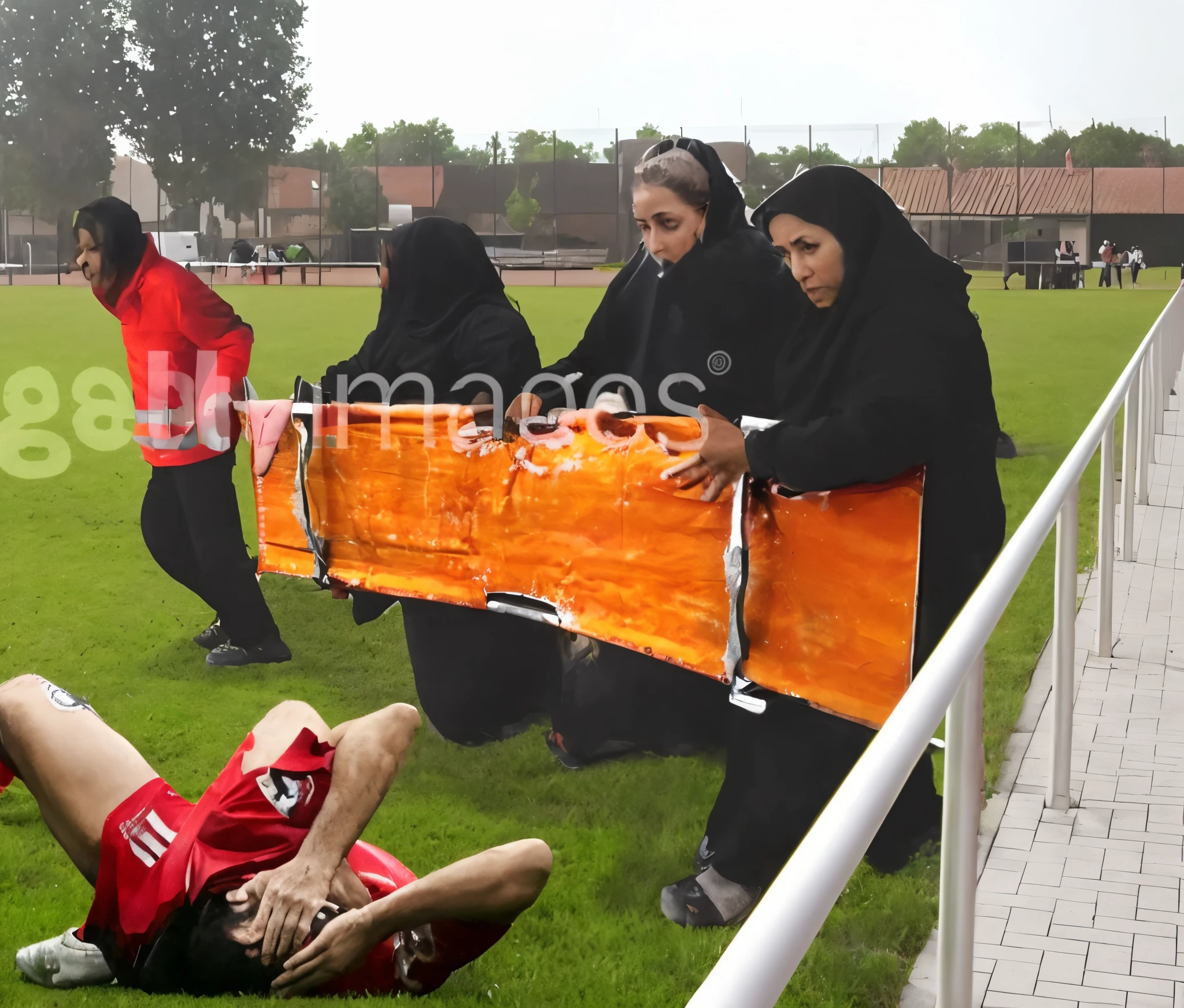 a desperate arabic woman in a glossy plastic-abaya, a crying arabic woman in a wetlook high-shine pvc-coat, a terrified arabic woman in a wet and shiny latex-abaya, affection pose, lecherous action pose, dramatic action pose, theatralic pose, an arabic woman that is carrying a shortheaded man in matte cotton clothes, there is a beautiful arabic woman in a shiny latex-abaya who is carrying a shortheaded man in her arms, a arabic beautiful woman in a high-shine pvc-abaya, an arabic woman in a shiny raincoat, an arabic woman is carrying a shortheaded man who is wearing matte cotton shorts, a weak man in matte cotton shorts is consciousless and needs to be carried, a shortheaded man with closed eyes and matte cotton clothes is helplessly carried in the arms of an arabic woman, an arabic woman looks very scared and terrified, a consciousless man with closed eyes is suffering very much and has a very painful face, photo, photo shoot, photographed , accident, help, aid, first aid, pity