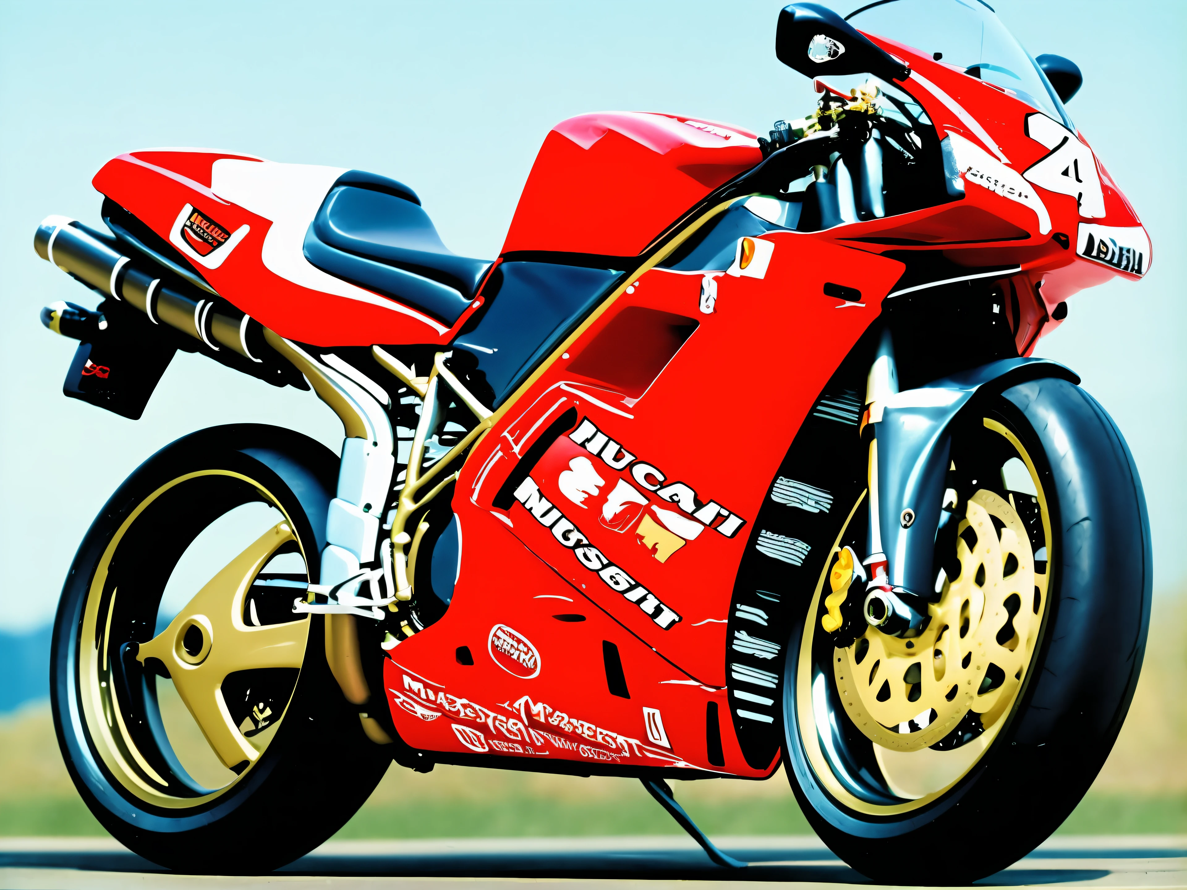 (masterpiece, best quality:1.3) 94Ducati916, 1994 world superbike championship winning ducati 916, ultra high details, photorealistic,