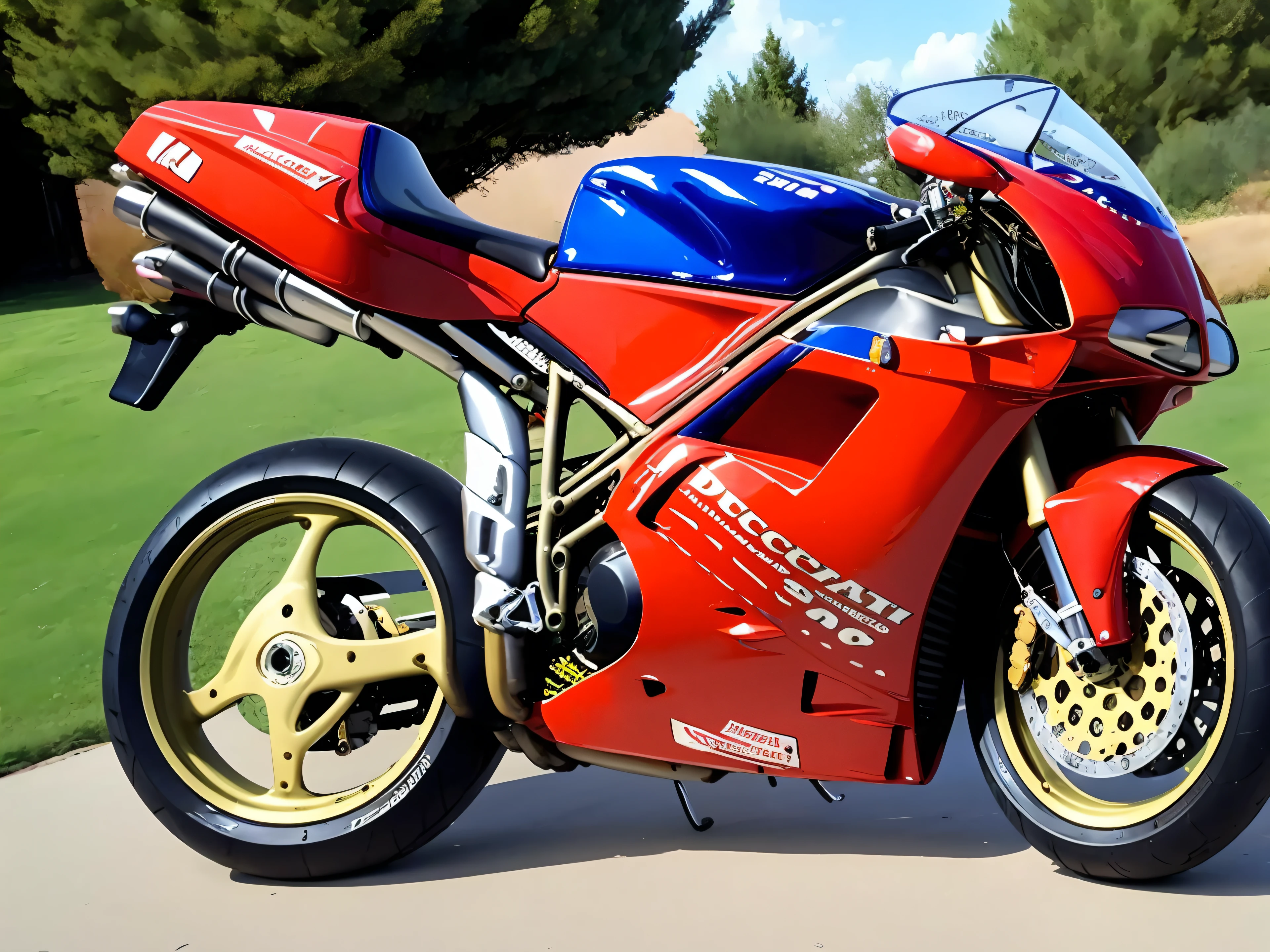 (masterpiece, best quality:1.3) 94Ducati916, 1994 world superbike championship winning ducati 916, ultra high details, photorealistic,