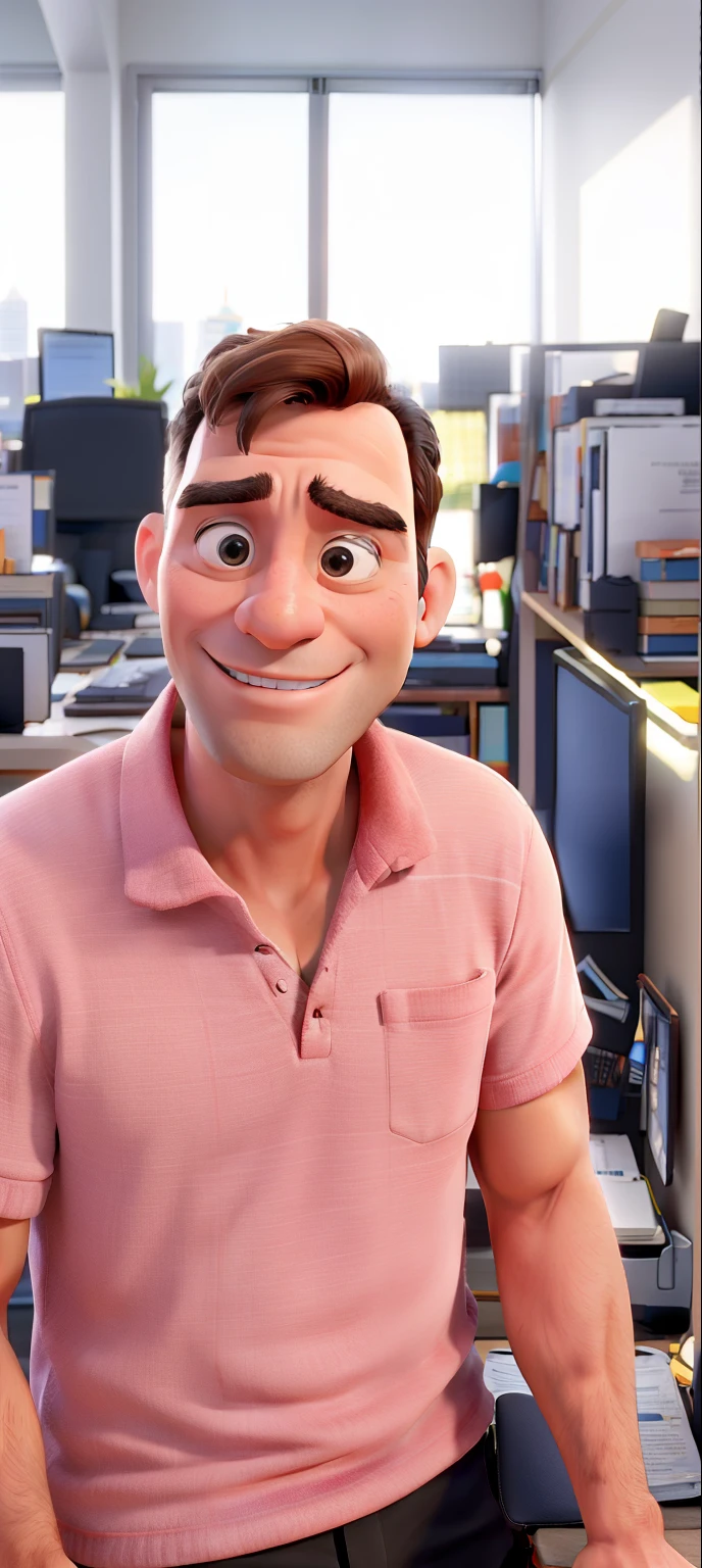 Homem, with office backdrop