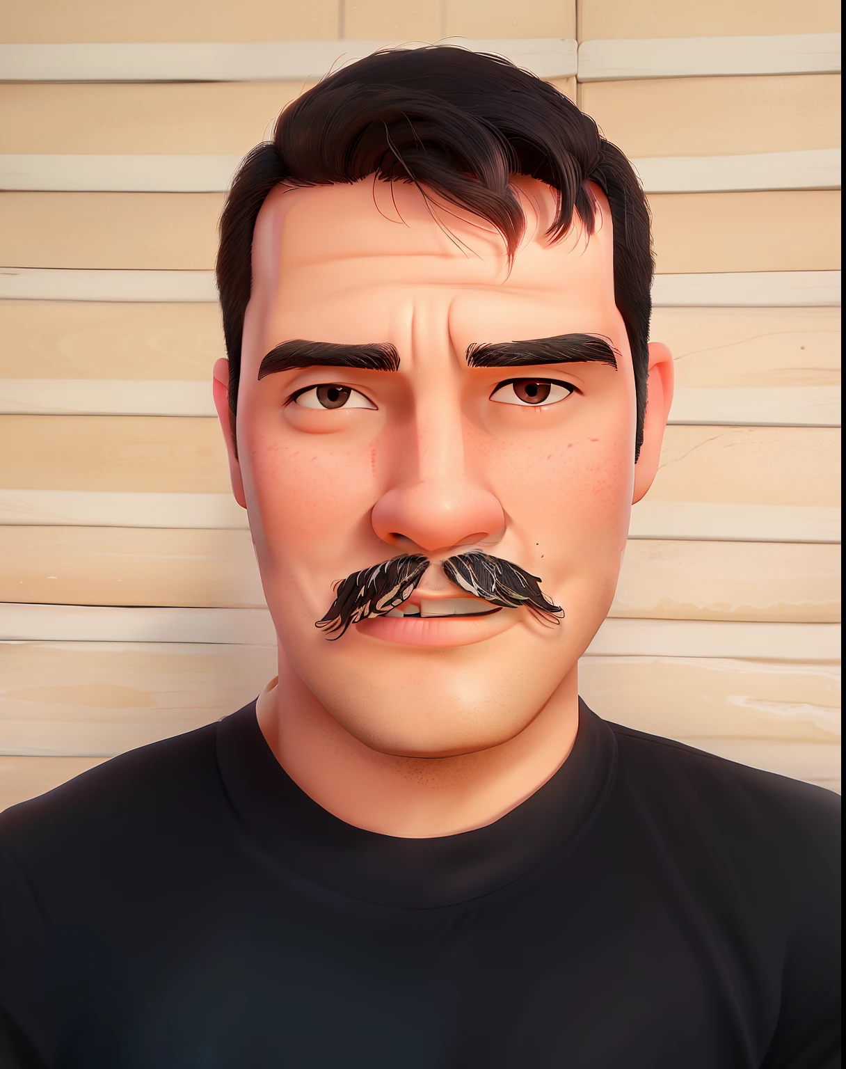 there is a man with a mustache and a black shirt, south east asian with round face, ramil sunga, with mustache, thawan duchanee, 2 , nivanh chanthara, khyzyl saleem, 2 8 years oldnal profile picture, 8k selfie photograph, portrait shot 8 k, without beard and mustache