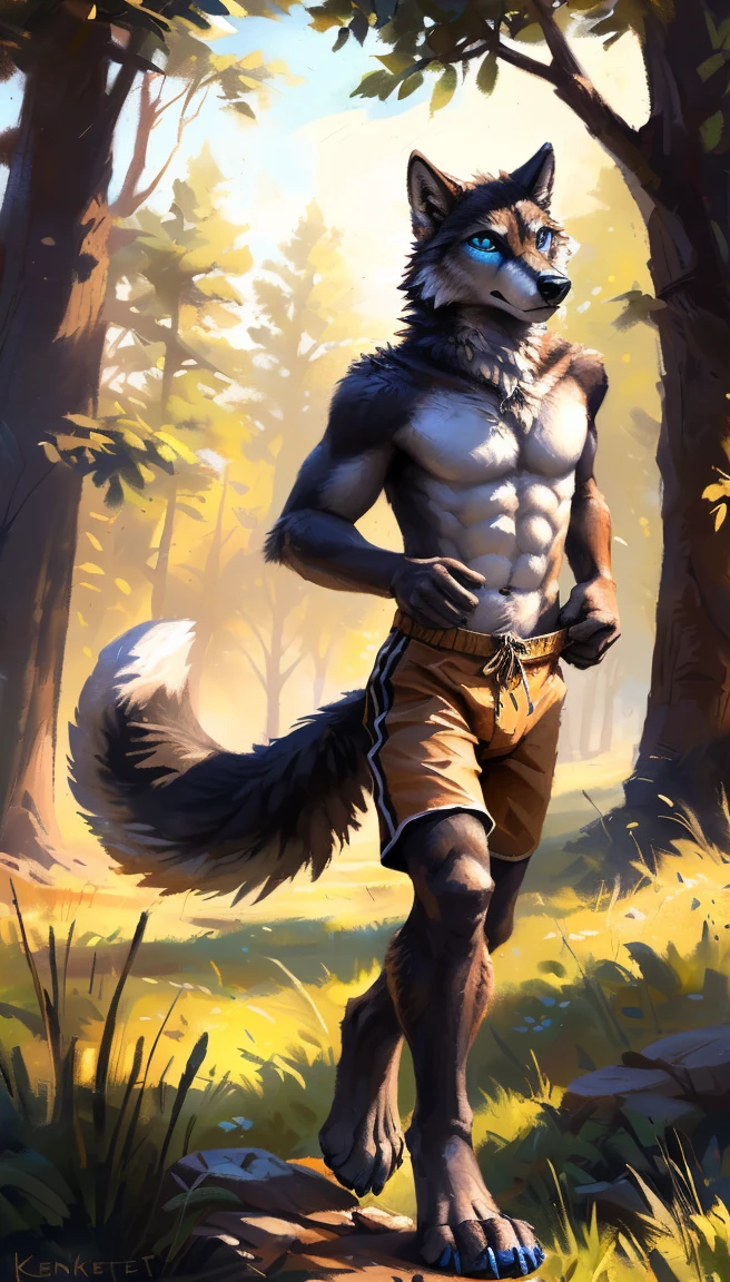 ((standing in the water)), take a bath, (Slim body),((smooth pecs)), (smooth belly), 4k, high resolution, best quality, perfect colors, perfect shadows, perfect lighting, bright fill light, (low-angle shot:1.2), posted on e621, furry body, solo, anthro wolf, male, tan belly fur, adult, ( slim, belly, manly),((fully naked body)), wet , lube , tribal ,wet cloth, small white fundoshi, bulge, , sweat, wet fur, ((correct anatomy)), (photorealistic fur, detailed fur, scars, epic, masterpiece:1.2), detailed forest background, forest, water steam, warm tone, wolf tail, (by Taran Fiddler, by Kenket), (detailed wolf eyes:1.2), handsome face, attractive cool smile face.