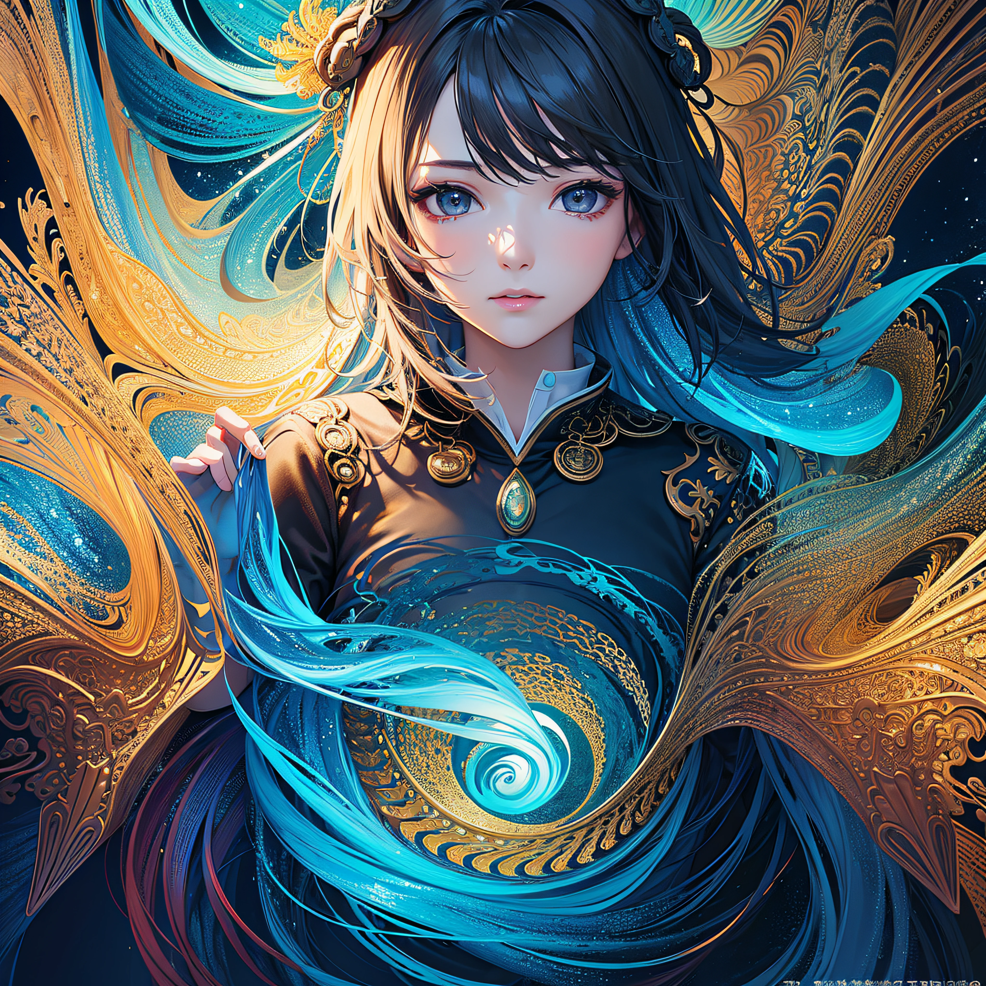 (​masterpiece、top-quality、top-quality、Official Art、Beautifully Aesthetic:1.2)、(1girl in)、ighly detailed、(Fractal Art:1.3)、colourfull、Highest Detail Waiting to Start