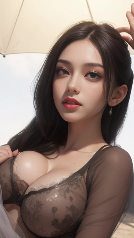 Coquettish wife, sensual lingerie, White transparent thong, Vaginal rupture, Leucorrhoea, very Bigger breasts, Grasp your breasts with both hands,spread their legs, sexually arousing, sexual expressio,, busty figure, fleshy feeling, Sweat profusely, Perfect details, High-resolution fine textures, Depth of field effect, Brilliant lighting effects, lightand shade contrast, Ray tracing and flare effects, Best texture, futurism, Genre painting