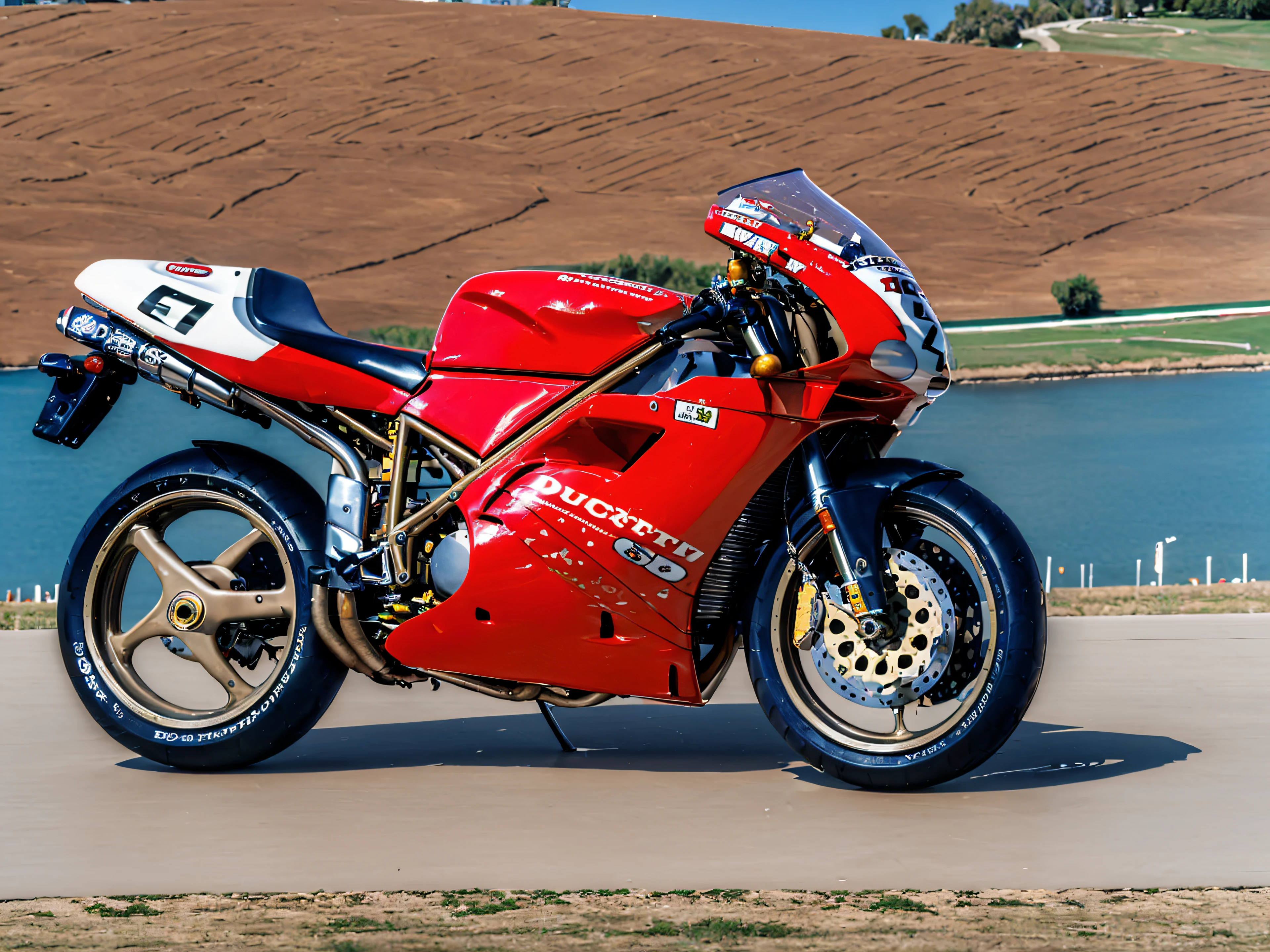 (masterpiece, best quality:1.3) 94Ducati916, 1994 world superbike championship winning ducati 916, ultra high details, photorealistic,