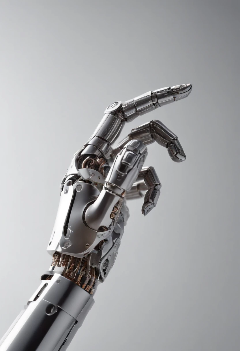 Envision an intriguing image where the subject is a beautiful robotic hand holding a pencil, captured with an exquisite focus on intricate details and a shallow depth of field. Dive into extreme micro-details to emphasize the mechanical intricacies of the hand, the sleek surfaces, and the futuristic design, all while highlighting the delicate grasp of the pencil.
Highlight the micro-details of the robotic hand, capturing the precision in its construction, the reflective surfaces, and the subtle variations in texture that define its futuristic aesthetics. Zoom in on elements like the play of light on metallic surfaces, the intricate joints, and the small details that contribute to the hand's technological allure.
Emphasize the shallow depth of field to bring the robotic hand and the pencil into sharp focus, allowing the futuristic background to blur. This technique draws attention to the advanced details of both the hand and the pencil, creating a visually striking composition that blends technology and creativity.
Consider the lighting to enhance the micro-details, using futuristic lighting sources to create a dynamic and visually appealing scene. Illuminate the robotic hand and the pencil with a mix of ambient and artificial light, casting shadows that add depth and accentuate the futuristic elements.
Imagine the robotic hand delicately holding the pencil in a pose that conveys both precision and artistic intent. Craft an intimate yet high-tech scene that not only captures the micro-details of the robotic hand but also evokes a sense of innovation, sophistication, and the seamless integration of technology and creativity.
This detailed prompt aims to inspire the creation of a highly detailed and macro-focused image featuring a beautiful robotic hand holding a pencil, with intricate details and a shallow depth of field against a futuristic background, creating a visually compelling composition that blends technology and artistic expression.