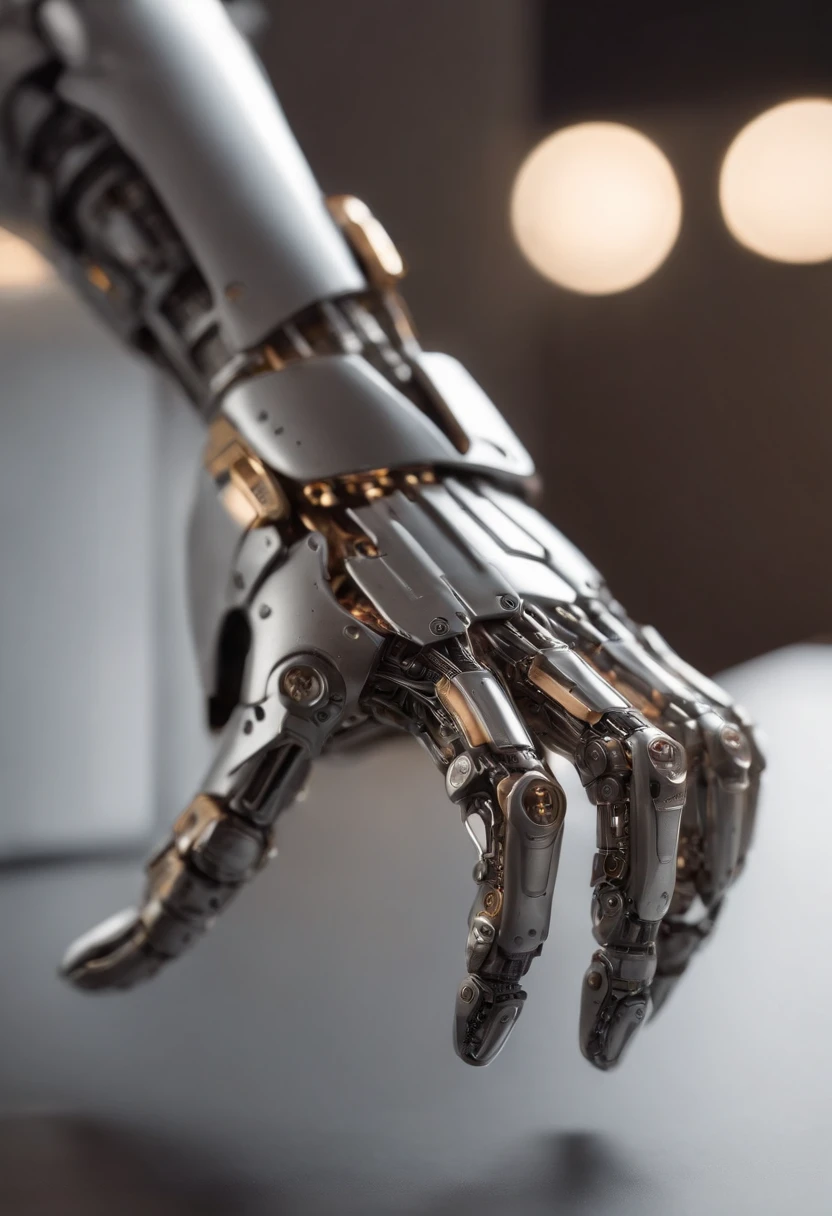 Envision an intriguing image where the subject is a beautiful robotic hand holding a pencil, captured with an exquisite focus on intricate details and a shallow depth of field. Dive into extreme micro-details to emphasize the mechanical intricacies of the hand, the sleek surfaces, and the futuristic design, all while highlighting the delicate grasp of the pencil.
Highlight the micro-details of the robotic hand, capturing the precision in its construction, the reflective surfaces, and the subtle variations in texture that define its futuristic aesthetics. Zoom in on elements like the play of light on metallic surfaces, the intricate joints, and the small details that contribute to the hand's technological allure.
Emphasize the shallow depth of field to bring the robotic hand and the pencil into sharp focus, allowing the futuristic background to blur. This technique draws attention to the advanced details of both the hand and the pencil, creating a visually striking composition that blends technology and creativity.
Consider the lighting to enhance the micro-details, using futuristic lighting sources to create a dynamic and visually appealing scene. Illuminate the robotic hand and the pencil with a mix of ambient and artificial light, casting shadows that add depth and accentuate the futuristic elements.
Imagine the robotic hand delicately holding the pencil in a pose that conveys both precision and artistic intent. Craft an intimate yet high-tech scene that not only captures the micro-details of the robotic hand but also evokes a sense of innovation, sophistication, and the seamless integration of technology and creativity.
This detailed prompt aims to inspire the creation of a highly detailed and macro-focused image featuring a beautiful robotic hand holding a pencil, with intricate details and a shallow depth of field against a futuristic background, creating a visually compelling composition that blends technology and artistic expression.