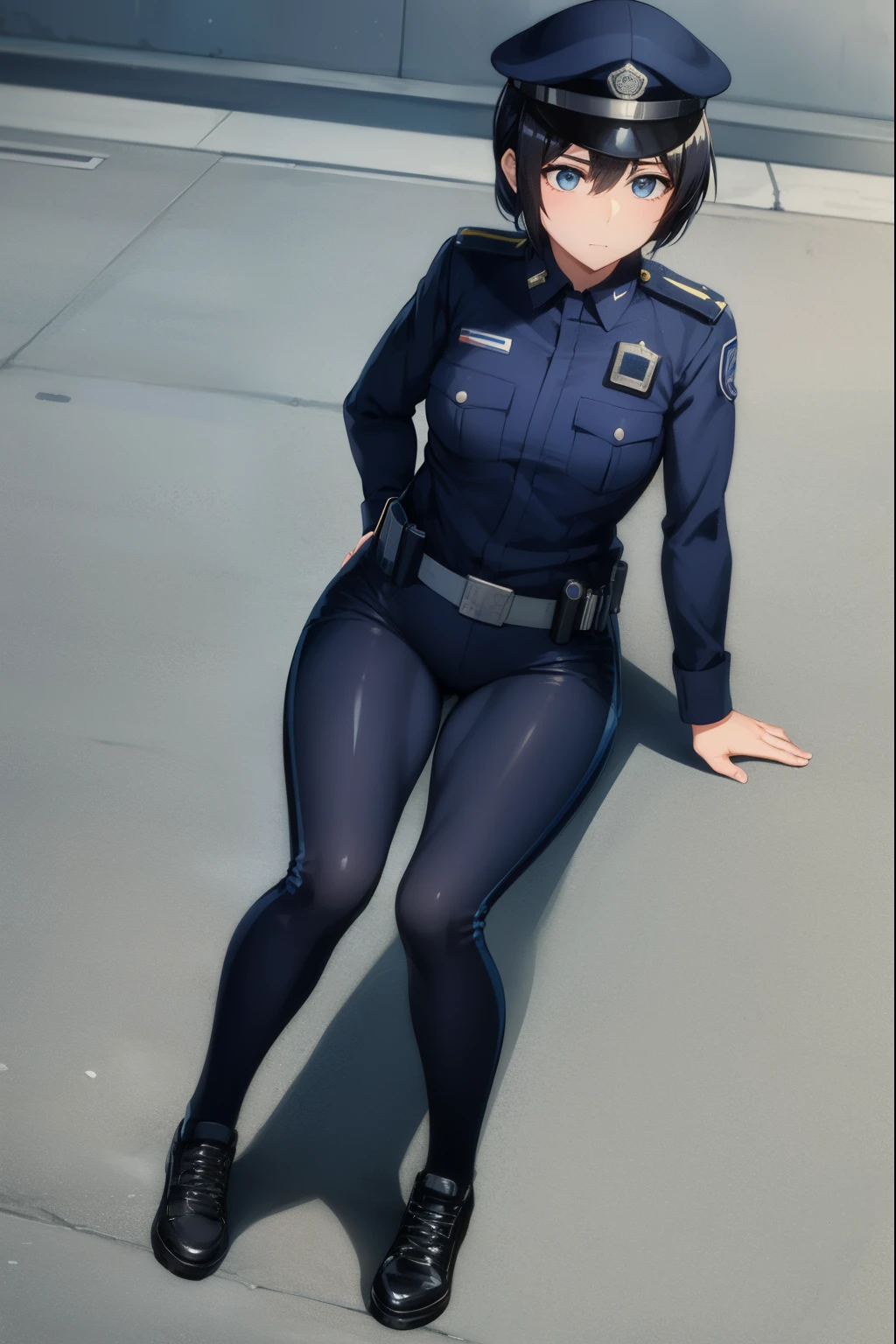 Cute girl, policewoman, wearing police uniform, police, in-depth details, Iraqi police clothing, full body, sexy body, sexy,