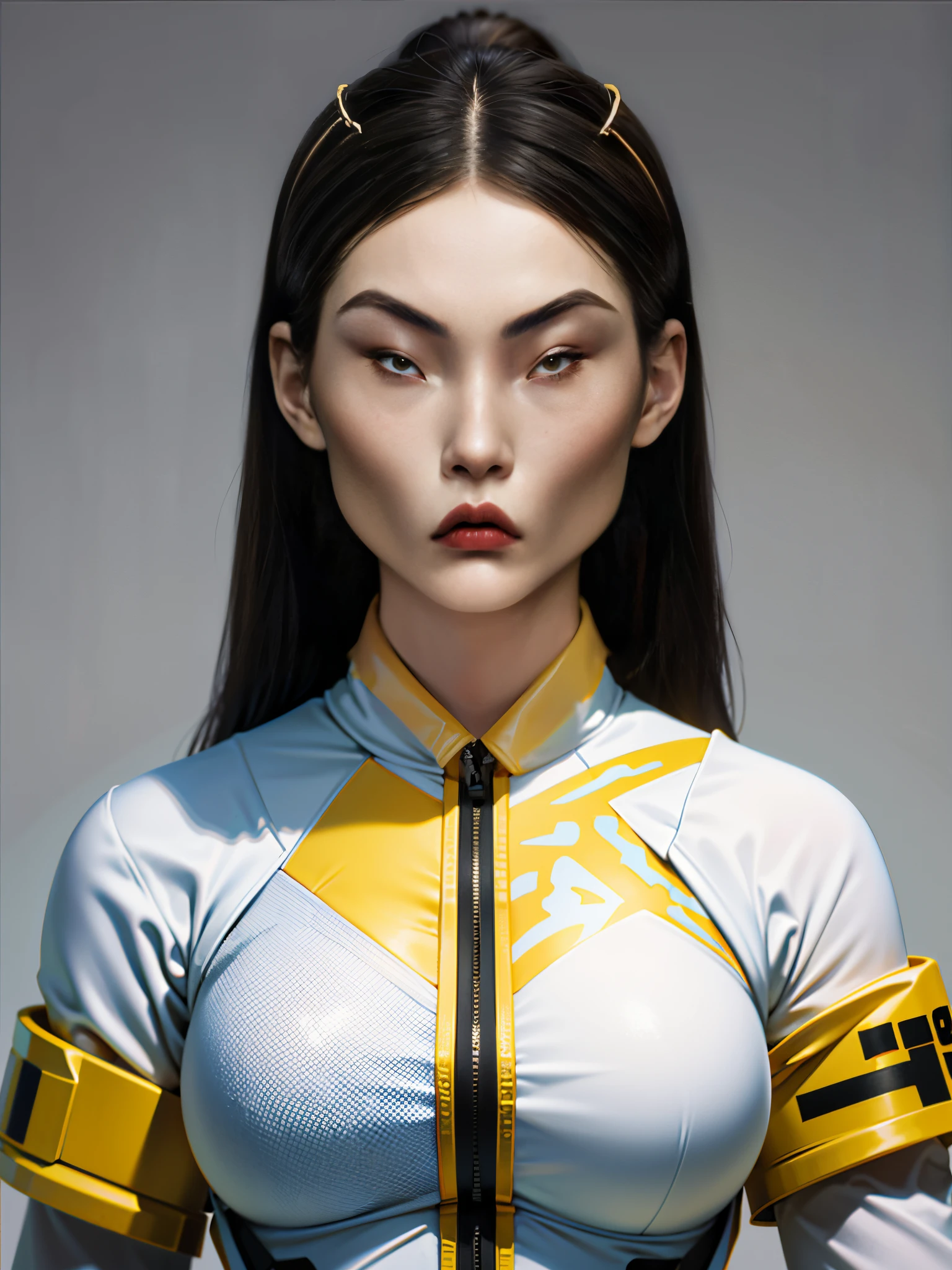 ((Better quality)), ((tmasterpiece)), (high detal: 1.3), ..3D, Machine gun in hand, Beautiful special forces shot (cyber punk perssonage:1.2), droid, woman with thick hair (camouflage uniform_校服:1.1), bulletproof vest, raincoat, digital (disguise: 1.3), HighDynamicRange (HighDynamicRange), Ray traching, NVIDIA RTX, 超高分辨率, Unreal 5, Underground spread, PBR textures, Post-processing, Anisotropy Filtering, depth of fields, maximum definition and sharpness, Many-Layer Textures, Albedo and reflection maps, Surface Coloring, Accurately simulate the interaction of light with materials, ideal proportions, octaneratingrendering, bicolor lighting, wide opening, Low ISO, White balance, the rule of thirds, 8K ,