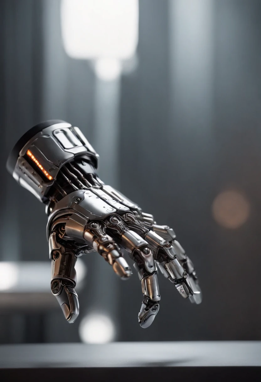 Imagine a compelling image where the subject is a robotic hand with a raised fist, specifically with the middle finger pointing up. Capture this scene with an exquisite focus on intricate details and a shallow depth of field, emphasizing the mechanical intricacies, sleek surfaces, and futuristic design of the robotic hand.
Highlight the micro-details of the robotic hand, focusing on the precision in its construction, reflective surfaces, and nuanced textures that define its futuristic aesthetics. Zoom in on elements such as the play of light on metallic surfaces, intricate joints, and the small details that contribute to the hand's technological allure.
Emphasize the shallow depth of field to bring the robotic hand into sharp focus, allowing the background to blur, creating a sense of depth and drawing attention to the advanced details of the subject. Utilize this technique to enhance the visual impact and highlight the contrast between the raised robotic fist and its environment.
Consider the lighting to enhance the micro-details, using futuristic lighting sources to create a dynamic and visually compelling composition. Illuminate the robotic hand with a mix of ambient and artificial light, casting shadows that add depth and accentuate the futuristic elements.
Imagine the robotic hand in a powerful and assertive pose, with the raised fist and the middle finger pointing up, conveying a bold statement. Craft an image that not only captures the micro-details of the robotic hand but also evokes a sense of strength, resilience, and the merging of human expression with technological innovation.
This detailed prompt aims to inspire the creation of a highly detailed and macro-focused image featuring a robotic hand with a raised fist and the middle finger pointing up, with intricate details and a shallow depth of field against a futuristic background, creating a visually compelling and assertive composition.