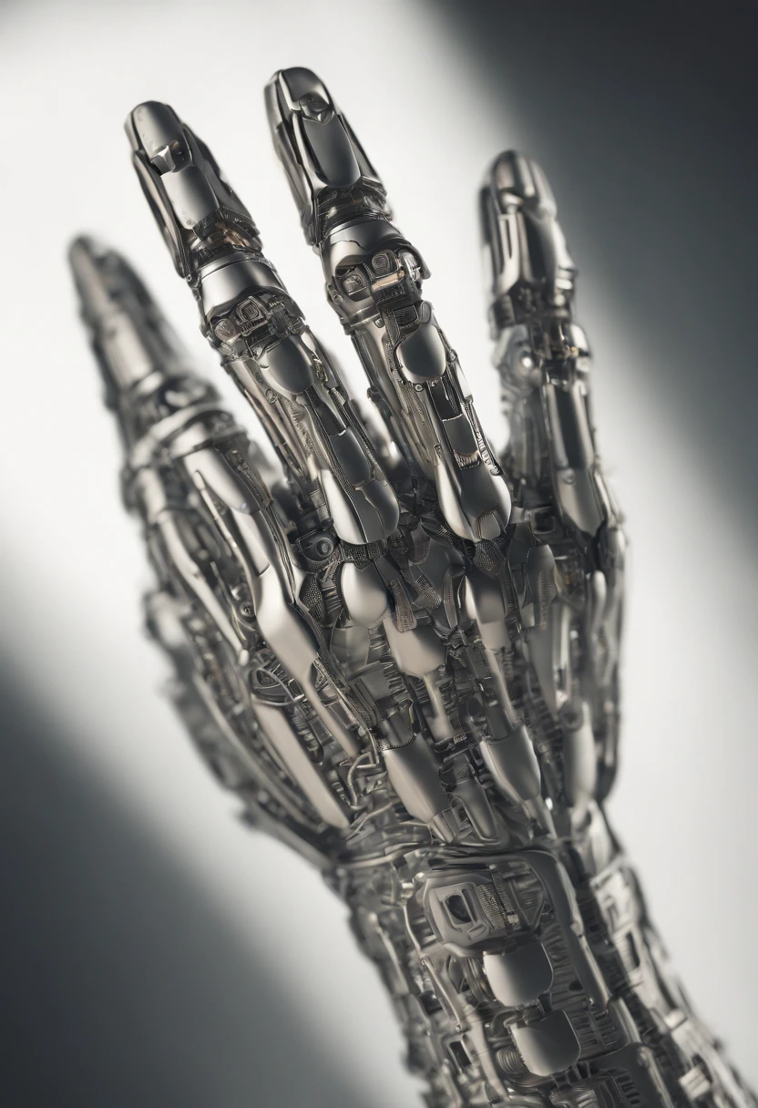 Envision an intriguing image where the subject is a beautiful robotic hand holding a pencil, captured with an exquisite focus on intricate details and a shallow depth of field. Dive into extreme micro-details to emphasize the mechanical intricacies of the hand, the sleek surfaces, and the futuristic design, all while highlighting the delicate grasp of the pencil.
Highlight the micro-details of the robotic hand, capturing the precision in its construction, the reflective surfaces, and the subtle variations in texture that define its futuristic aesthetics. Zoom in on elements like the play of light on metallic surfaces, the intricate joints, and the small details that contribute to the hand's technological allure.
Emphasize the shallow depth of field to bring the robotic hand and the pencil into sharp focus, allowing the futuristic background to blur. This technique draws attention to the advanced details of both the hand and the pencil, creating a visually striking composition that blends technology and creativity.
Consider the lighting to enhance the micro-details, using futuristic lighting sources to create a dynamic and visually appealing scene. Illuminate the robotic hand and the pencil with a mix of ambient and artificial light, casting shadows that add depth and accentuate the futuristic elements.
Imagine the robotic hand delicately holding the pencil in a pose that conveys both precision and artistic intent. Craft an intimate yet high-tech scene that not only captures the micro-details of the robotic hand but also evokes a sense of innovation, sophistication, and the seamless integration of technology and creativity.
This detailed prompt aims to inspire the creation of a highly detailed and macro-focused image featuring a beautiful robotic hand holding a pencil, with intricate details and a shallow depth of field against a futuristic background, creating a visually compelling composition that blends technology and artistic expression.