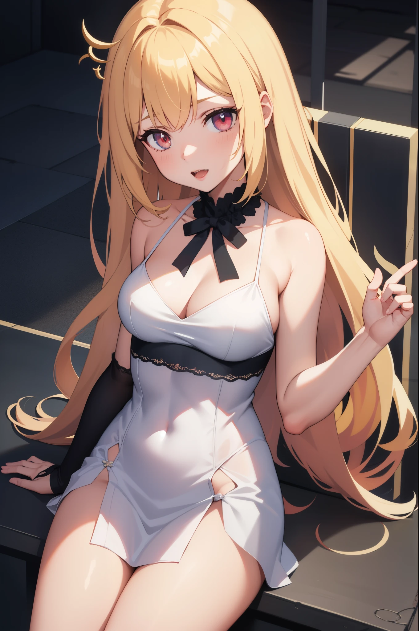 Two side girl, half angelic side, half demonic side, facing front