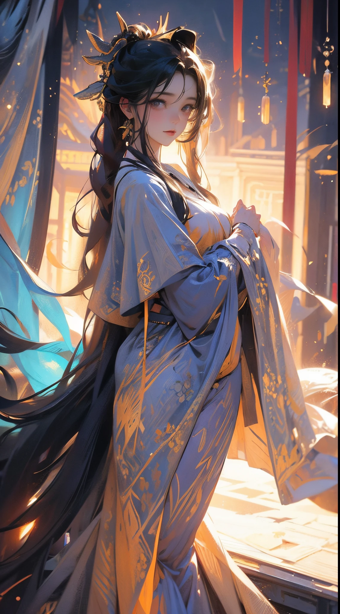 estilo anime, um quarto em uma casa colonial, antique furnitures, Velas, mulher adulta nua deitada em uma cama colonial, visto de cima, she has random ethnicity and race, long straight hair of random color spread across the colonial bed where she is lying, She is very sweaty, tem um corpo esculpido, tem seios muito pequenos, your nipples are clearly visible, she is clearly visible, her legs are slightly open legs, your crotch is exposed, she has an angelic face and is embarrassed, your cheeks are slightly red with embarrassment, ela usa um colar simples, It's night, add a window with the moon outside