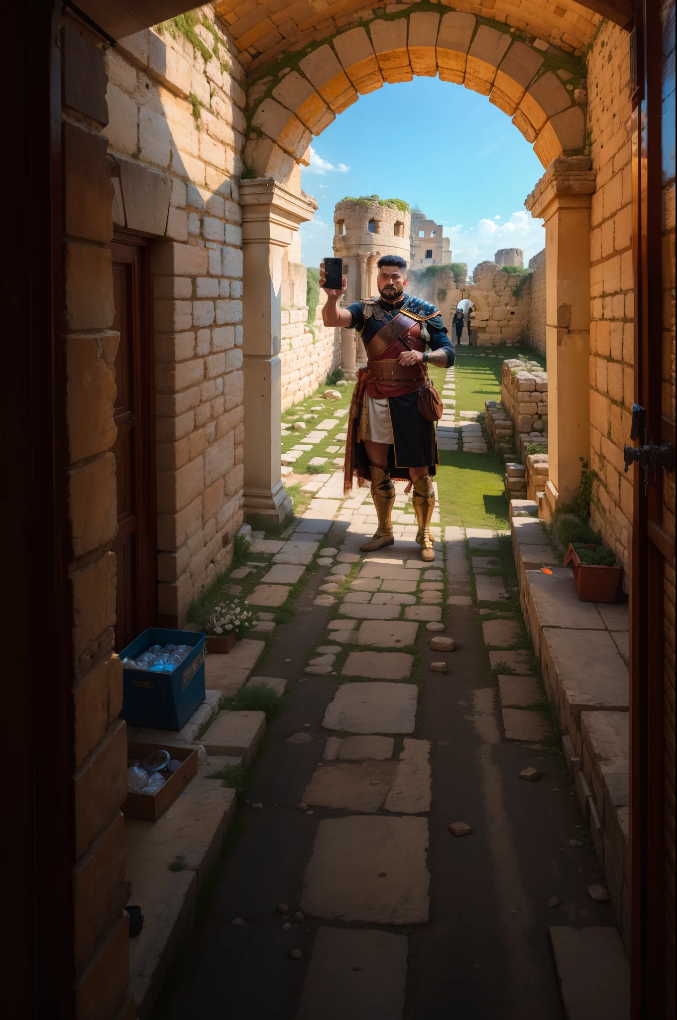 Roman selfie during a siege