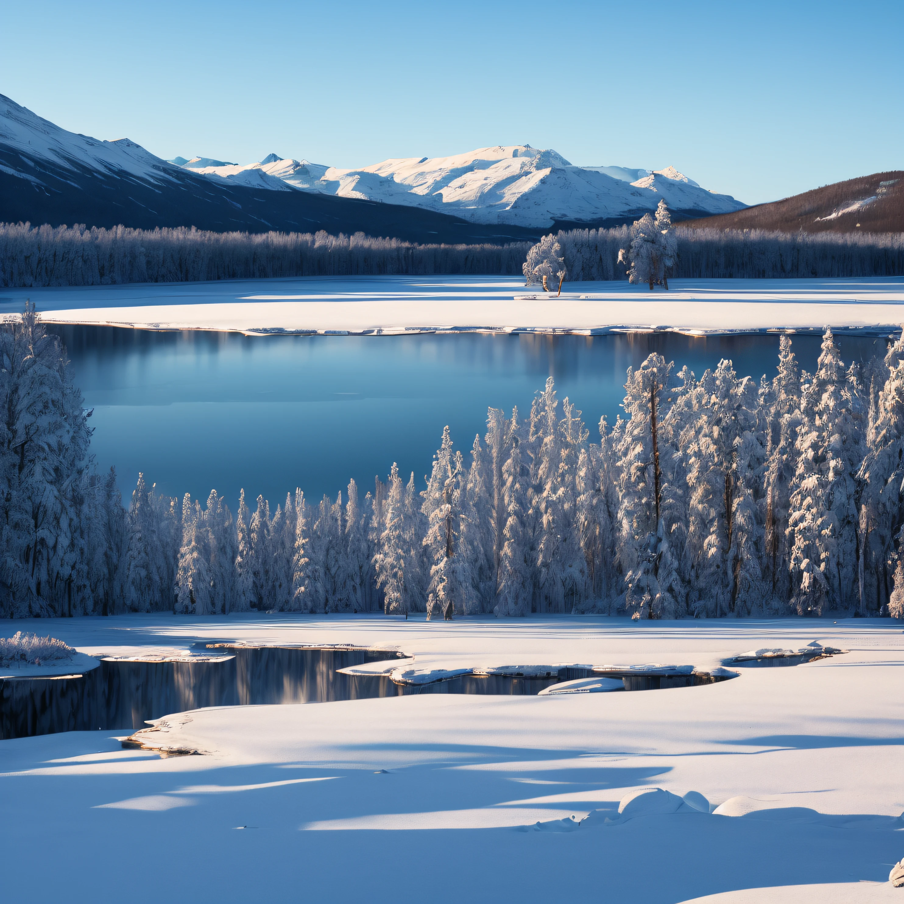 frozen swedish lake using strong brushes