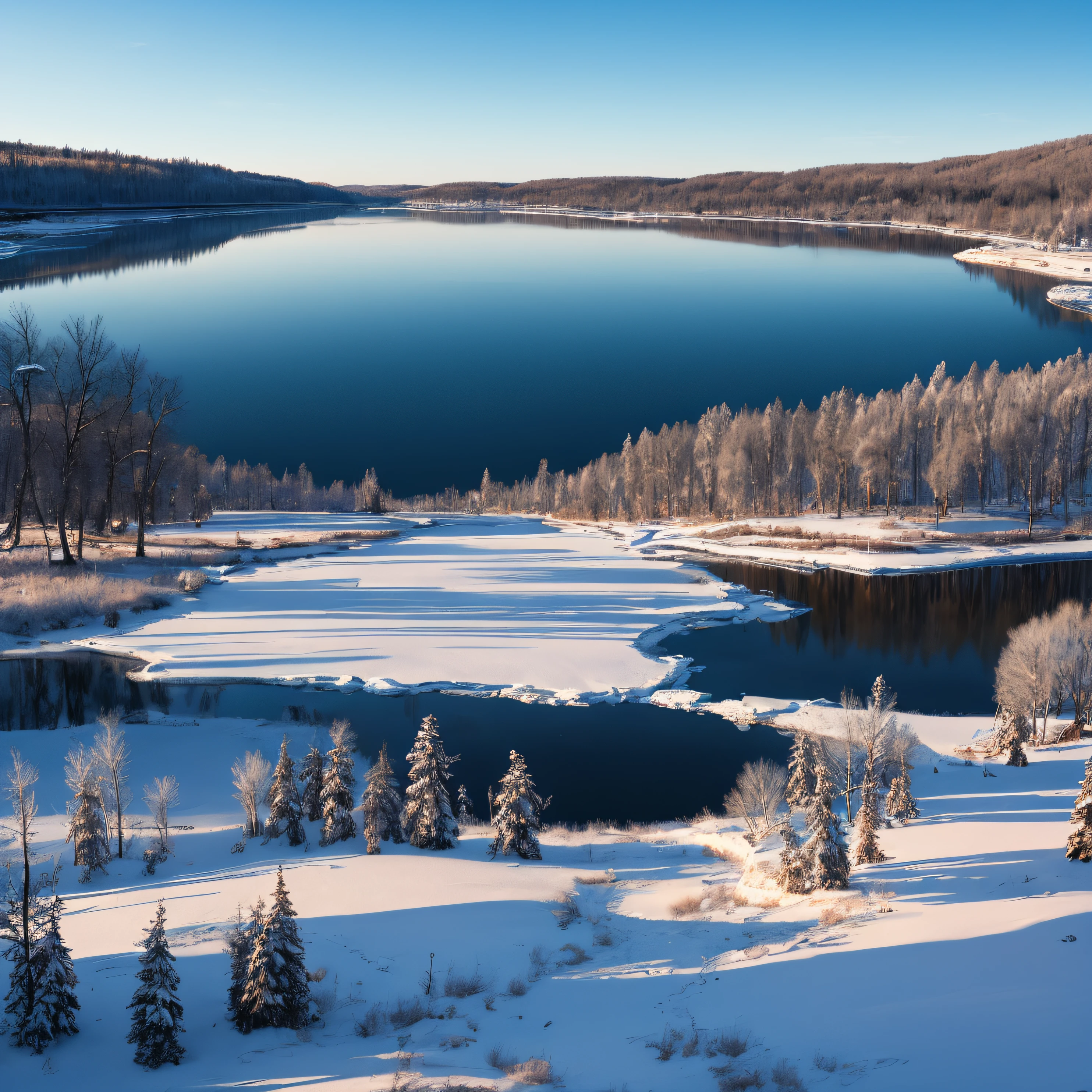 frozen swedish lake using strong brushes