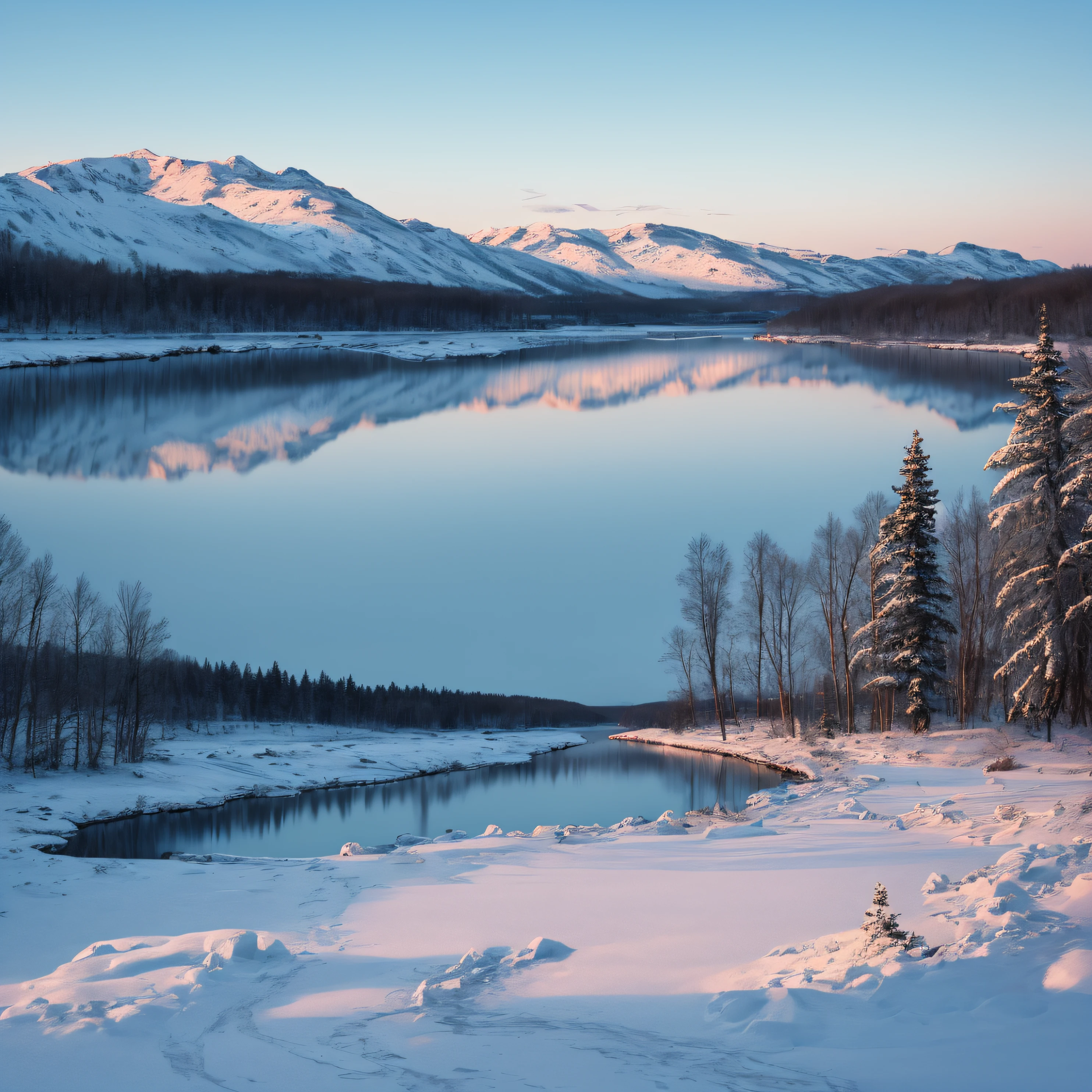 frozen swedish lake using strong brushes