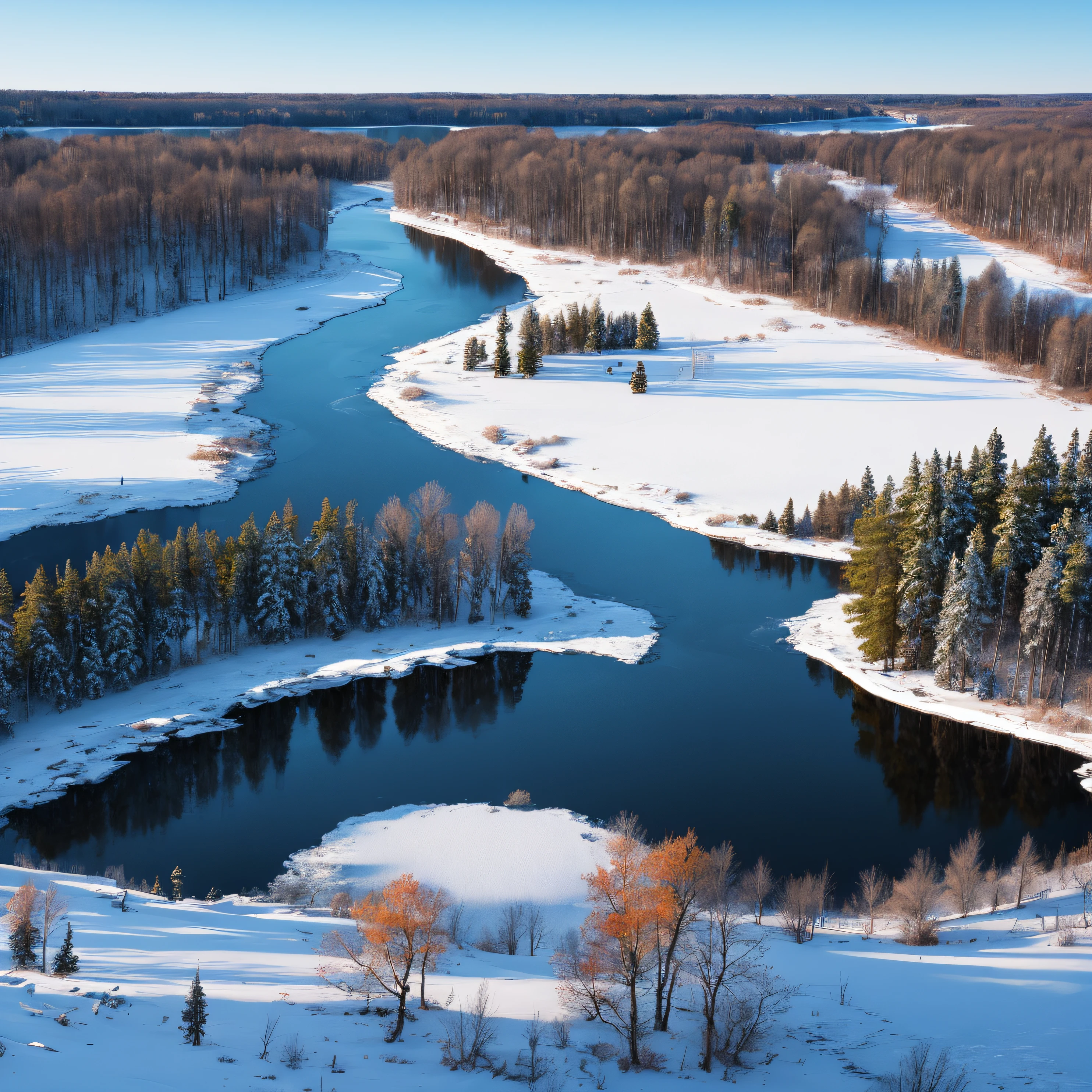 frozen swedish lake using strong brushes