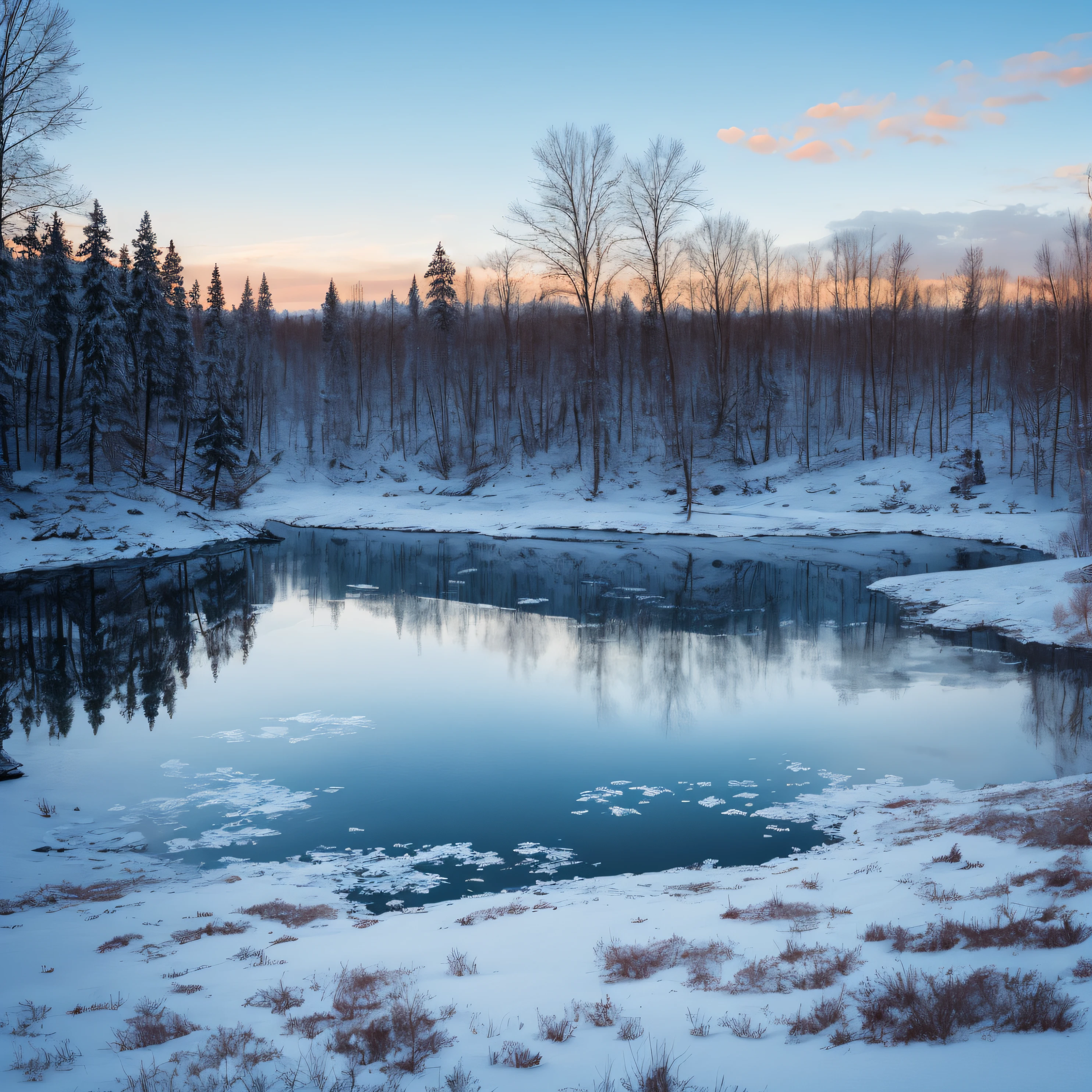 frozen swedish lake using strong brushes
