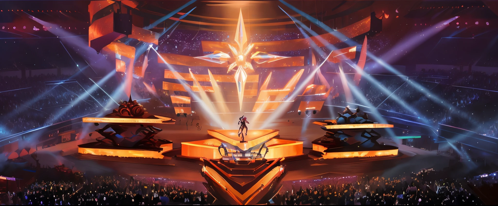 Araf view with a large crowd and stars on stage, concept art magical highlight, award winning concept art, Official concept art, concept-art, concept-art, award winning concept art, Riot Games Concept Art, rossdraws global illumination, concept-art, conceptual drawing, Amazing cleavage! concept-art, Anime landscape concept art, luminescent concept art