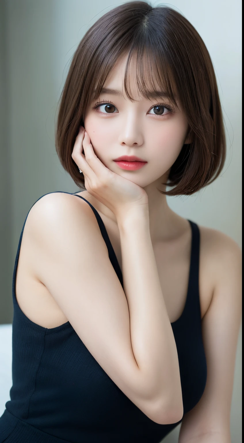 masutepiece, Best Quality, Illustration, Ultra-detailed, finely detail, hight resolution, 8K Wallpaper, Perfect dynamic composition, Beautiful detailed eyes, maikurobikini, Medium short hair, Big same, Natural Color Lip, Random and sexy poses, Random situations, emphasize boobs