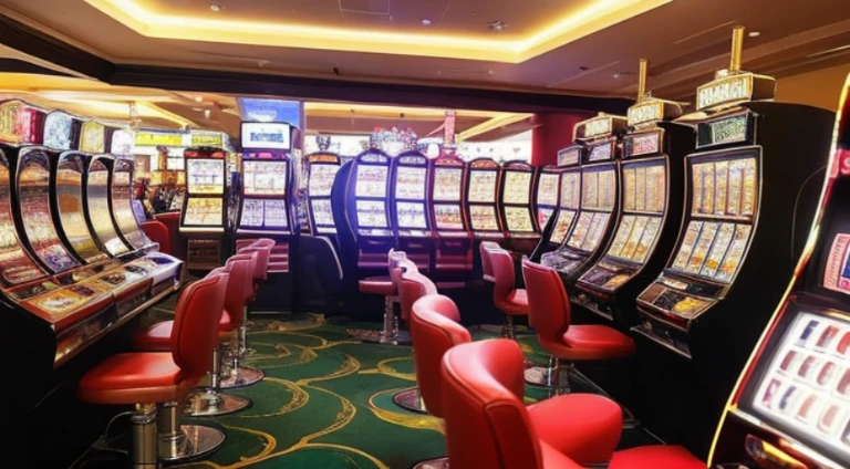 ((beste-Qualit, 10, masterpiece: 1.3)), 1girls, Slim Abs Beauty: 1.3, (Hairstyle Casual, large boobs: 1.2), dress: 1.1, Super Fine Face, delicate eyes, 二重まぶた, smile, (The slot machine sign has the number 369..),(Play Slot Machines,PG slot games),(Random background,In casinos,VIP casino room, Modern Casino Console, Modern Slot Machines )