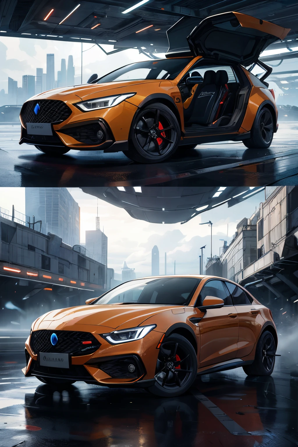Sci-fi cars from the future world,large panorama,kosmos,cyber punk perssonage,Wandering Earth,The Car,Save the world,extreme light,laser,Technological equipment,Faraway view