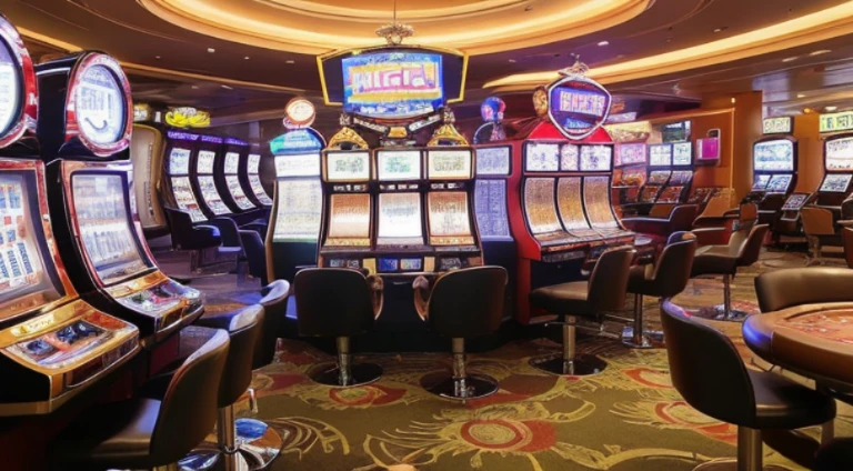 ((beste-Qualit, 10, masterpiece: 1.3)), 1girls, Slim Abs Beauty: 1.3, (Hairstyle Casual, large boobs: 1.2), dress: 1.1, Super Fine Face, delicate eyes, 二重まぶた, smile, (The slot machine sign has the number 369....),(Play Slot Machines,PG slot games),(Random background,In casinos,VIP casino room, Modern Casino Console, Modern Slot Machines )